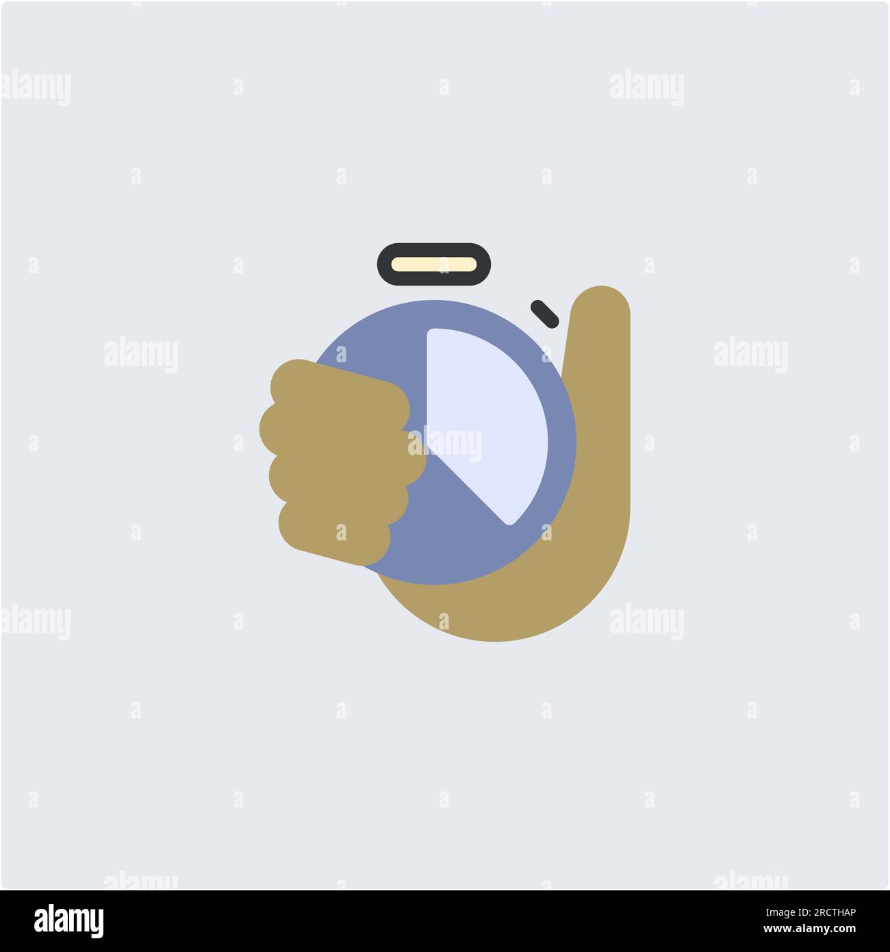 Tracking Time with a Hand Stopwatch for Efficiency Stock Vector Image ...