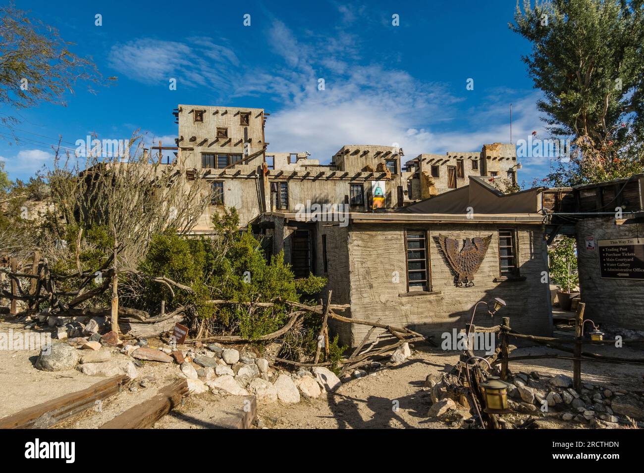 Cabot's Pueblo Museum is an American historic house museum located in Desert Hot Springs, California. Stock Photo