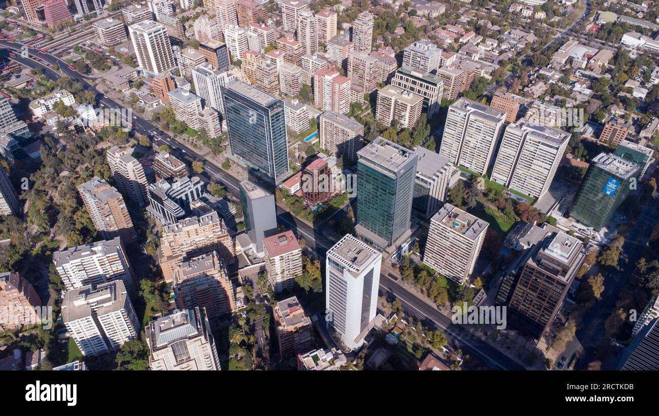 Aerial view of El Golf in Las Condes, Santiago, Chile Stock Photo Alamy