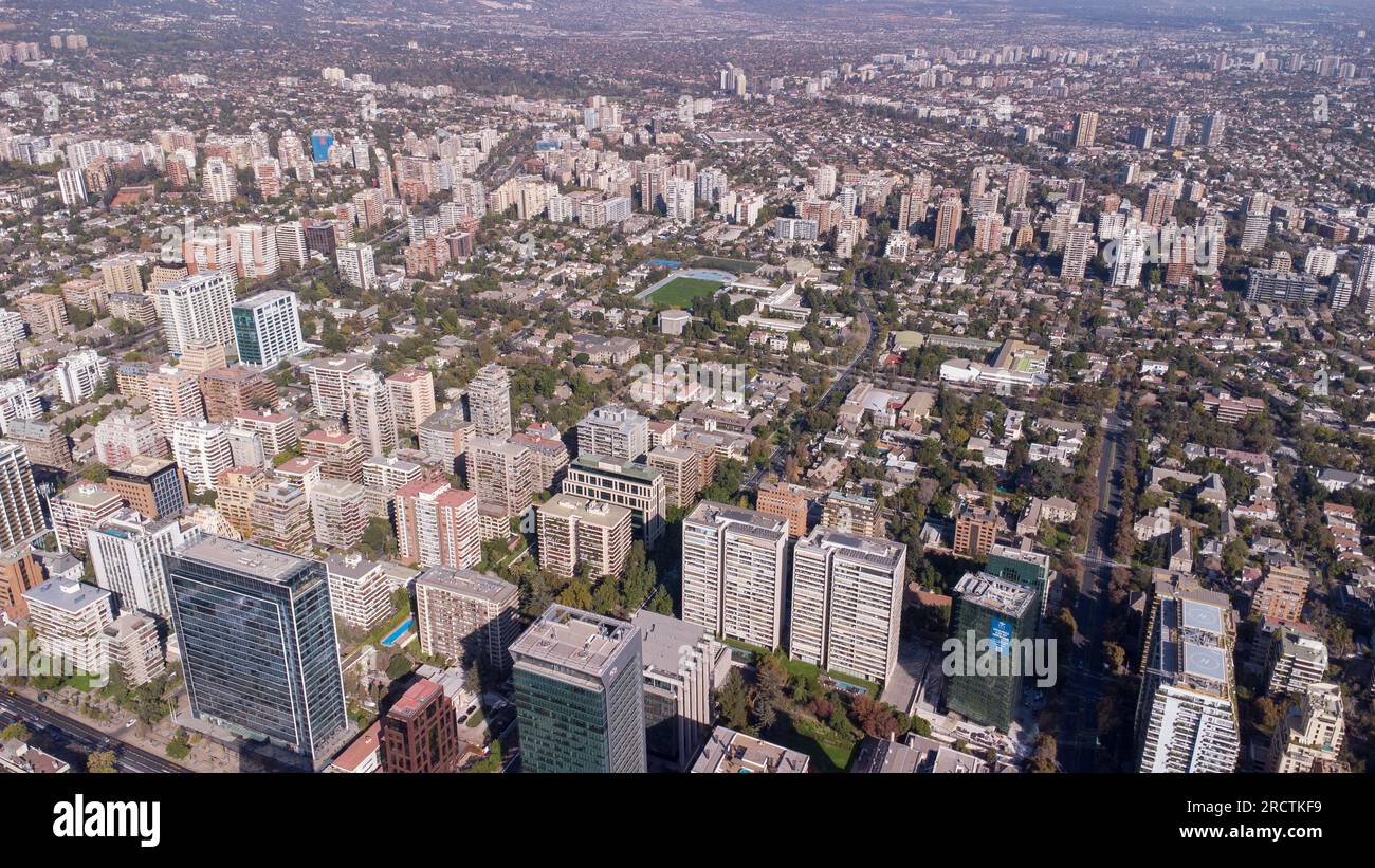 Aerial view of El Golf in Las Condes, Santiago, Chile Stock Photo Alamy