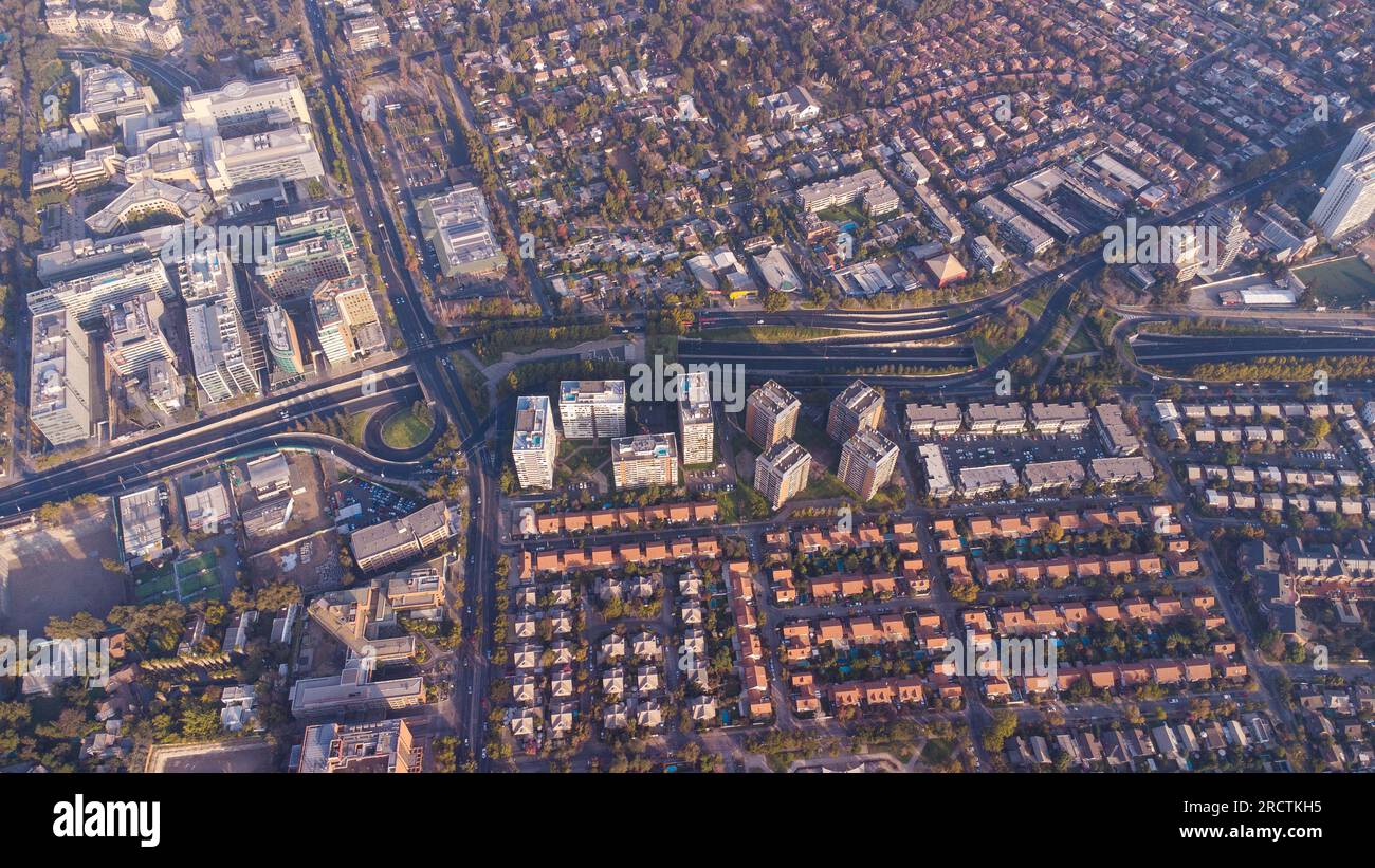 Aerial view, Estoril, Las Condes & Vitacura, Santiago, Chile Stock Photo