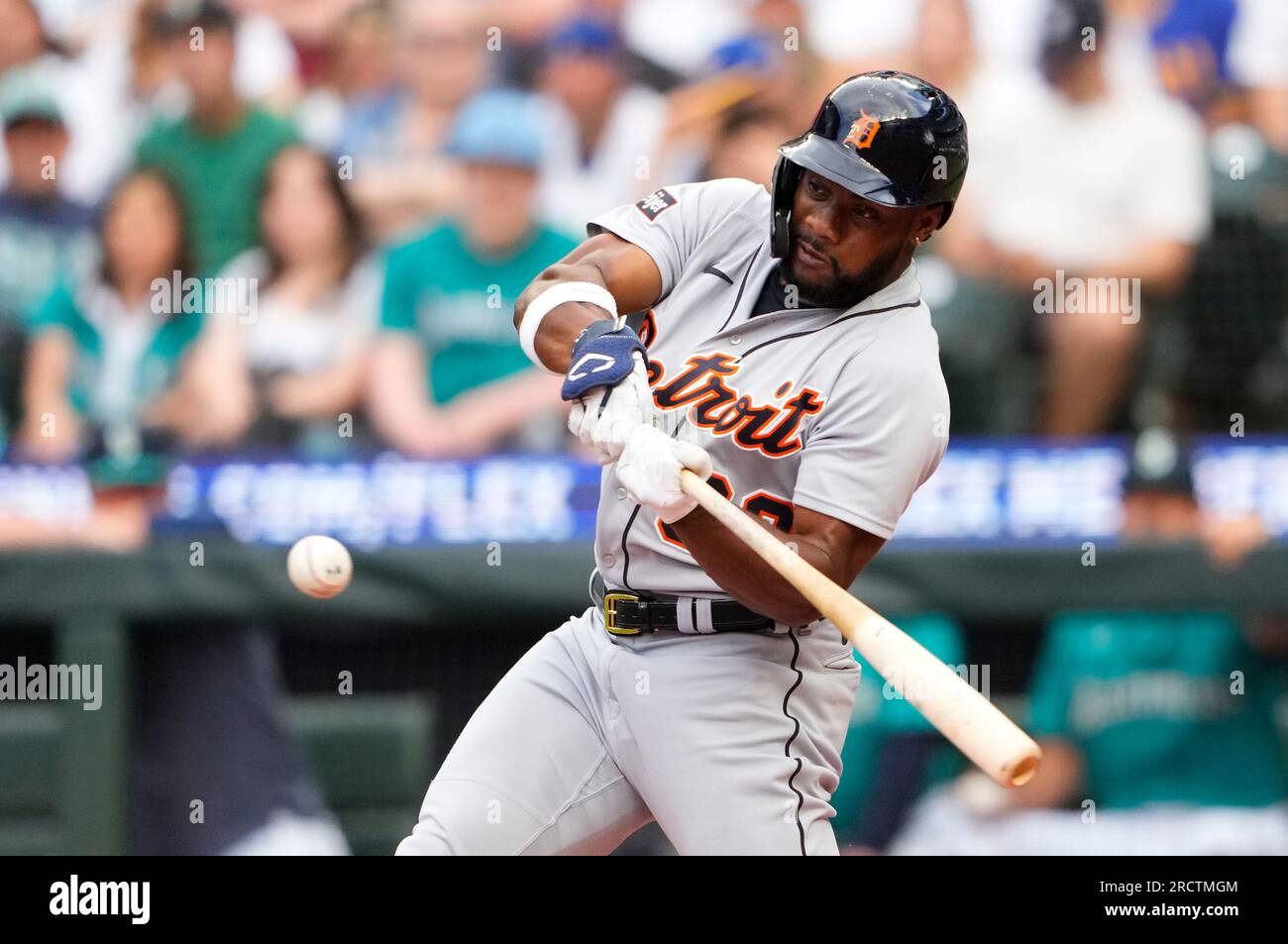 Detroit Tigers' Akil Baddoo swings at a pitch in a baseball game against  the Chicago White Sox Saturday, June 3, 2023, in Chicago. (AP Photo/Charles  Rex Arbogast Stock Photo - Alamy