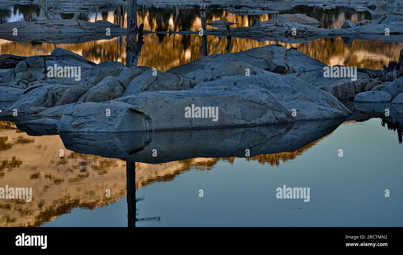 Reflections in Lake Aloha in the morning sunlight Stock Photo - Alamy