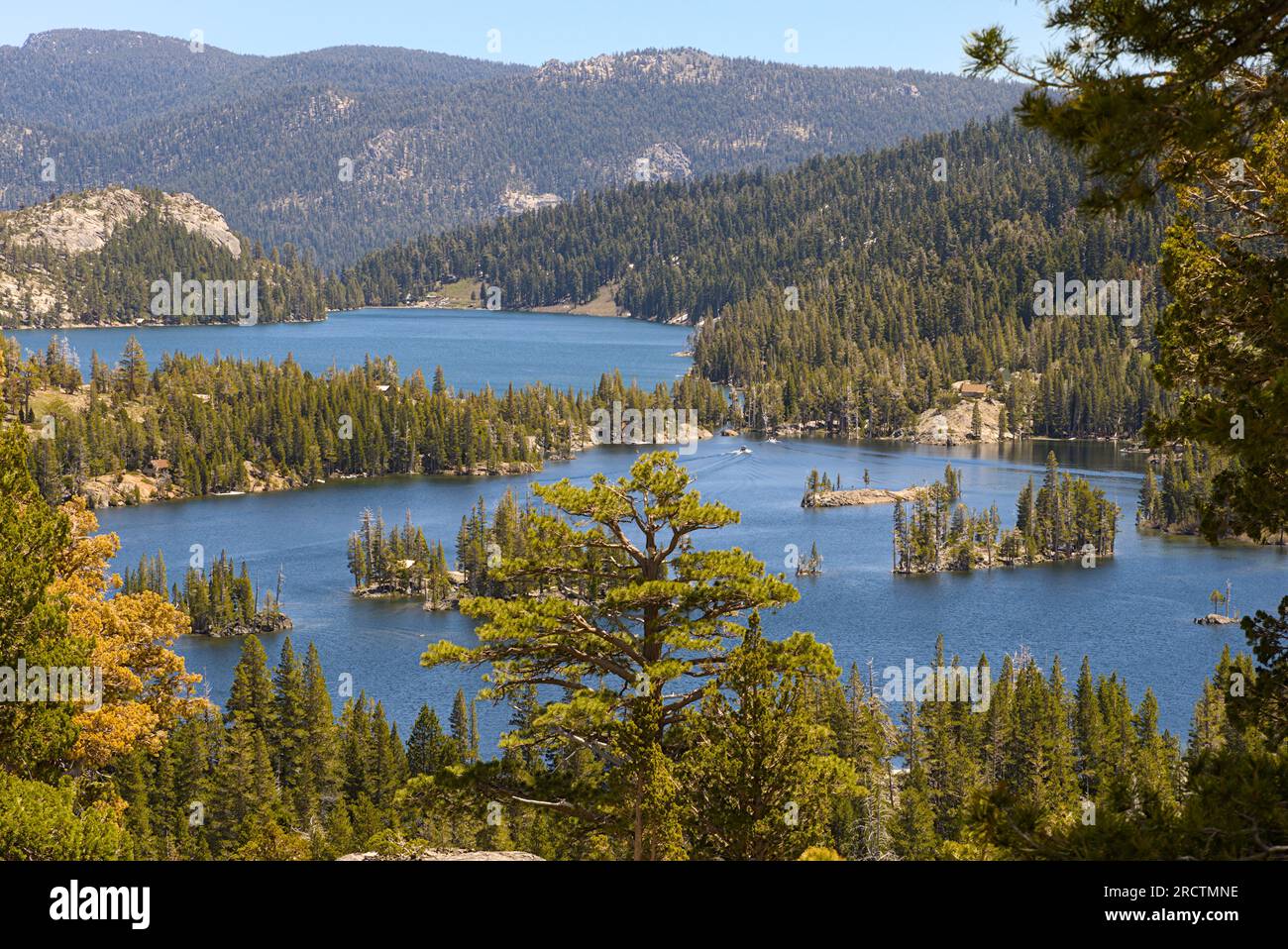 Echo Lakes surrounded by alpine mountains in Tahoe, California Stock Photo