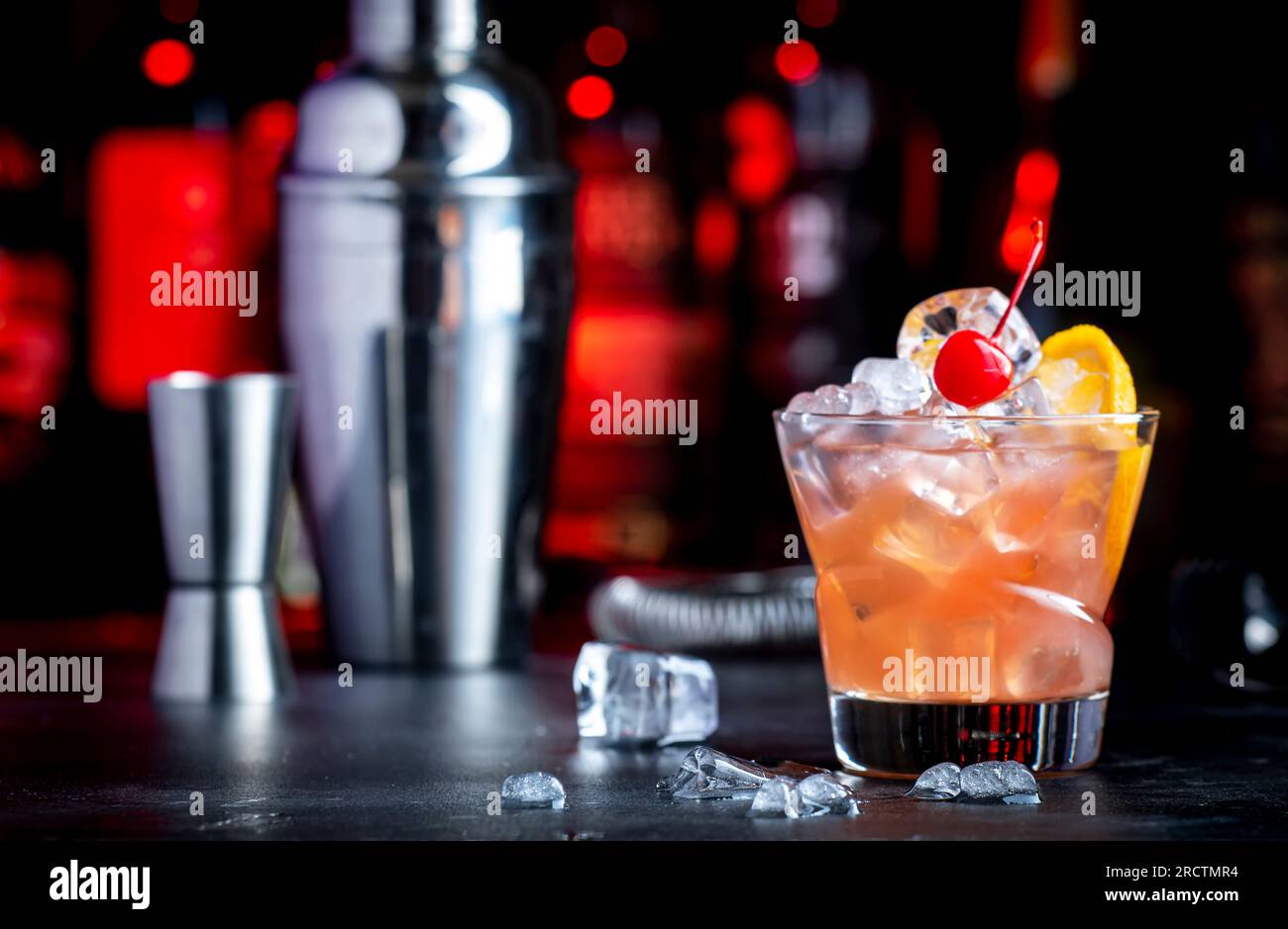 Matador alcoholic cocktail drink with scotch whiskey, white vermouth