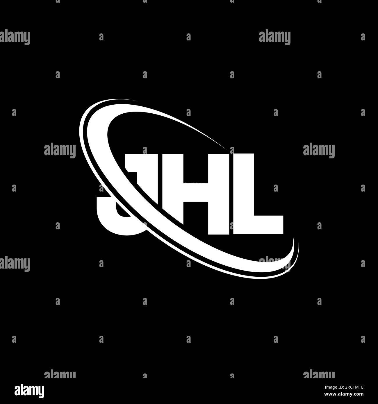 JHL logo. JHL letter. JHL letter logo design. Initials JHL logo linked with circle and uppercase monogram logo. JHL typography for technology, busines Stock Vector