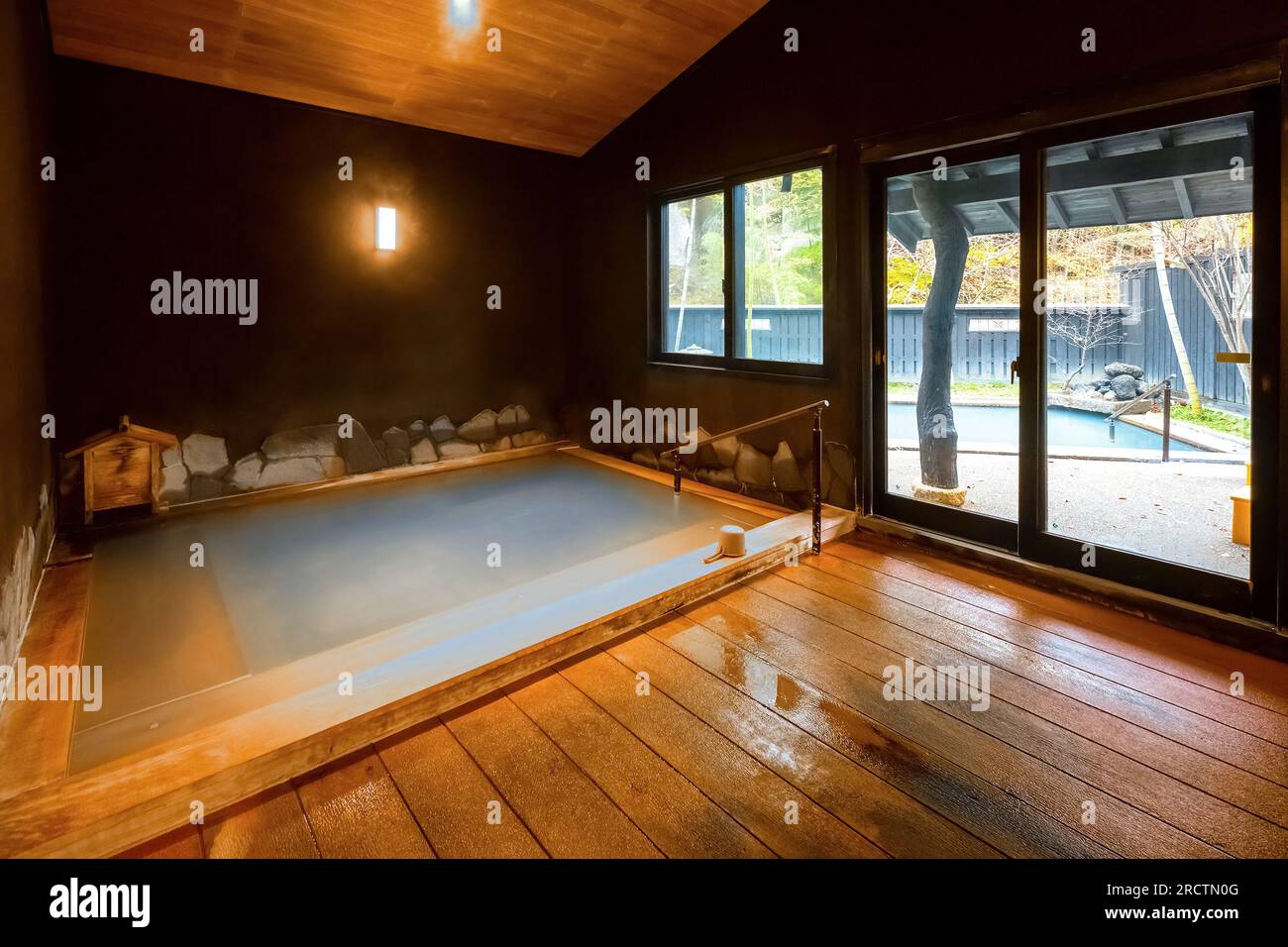 Kumamoto, Japan - Nov 22 2022: A public bath at Kurokawa Onsen, one of ...