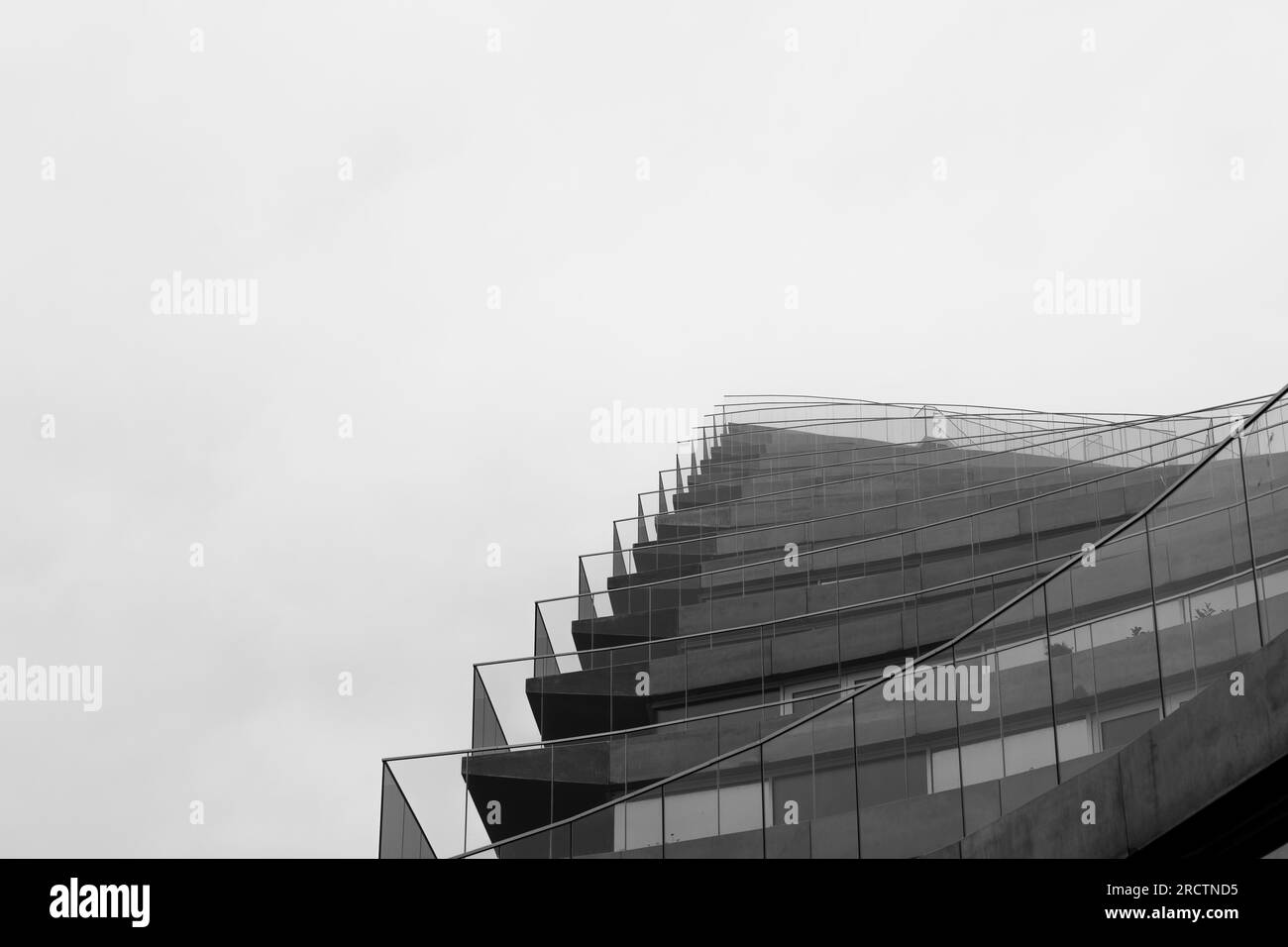 Black and white tone, Low angel diminishing perspective view of minimal ...