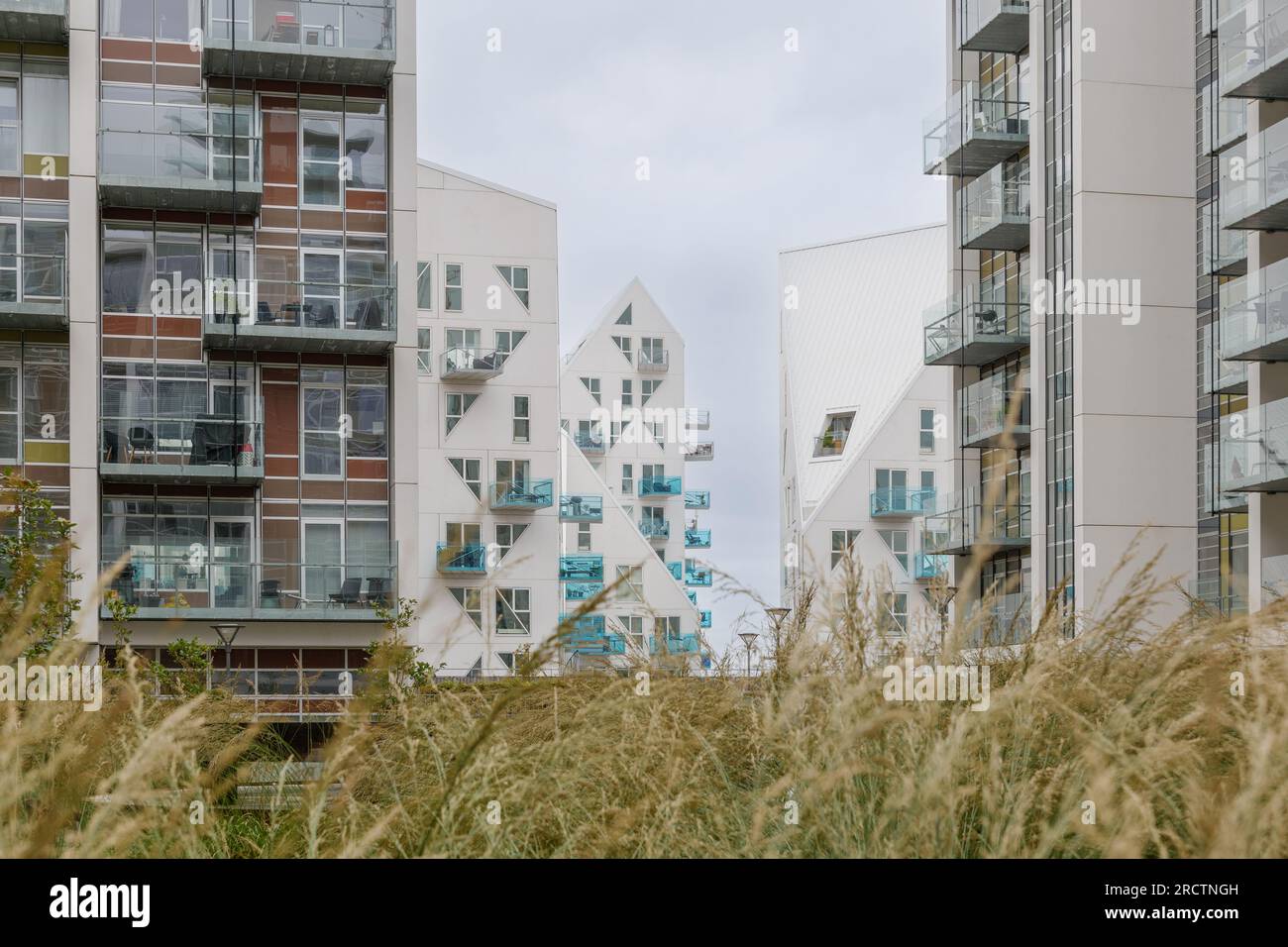 AARHUS, DENAMRK - 06 OCTOBER 2022: The Iceberg, condominium complex at MARIANE THOMSENS GADE harbour, Aarhus east. Stock Photo