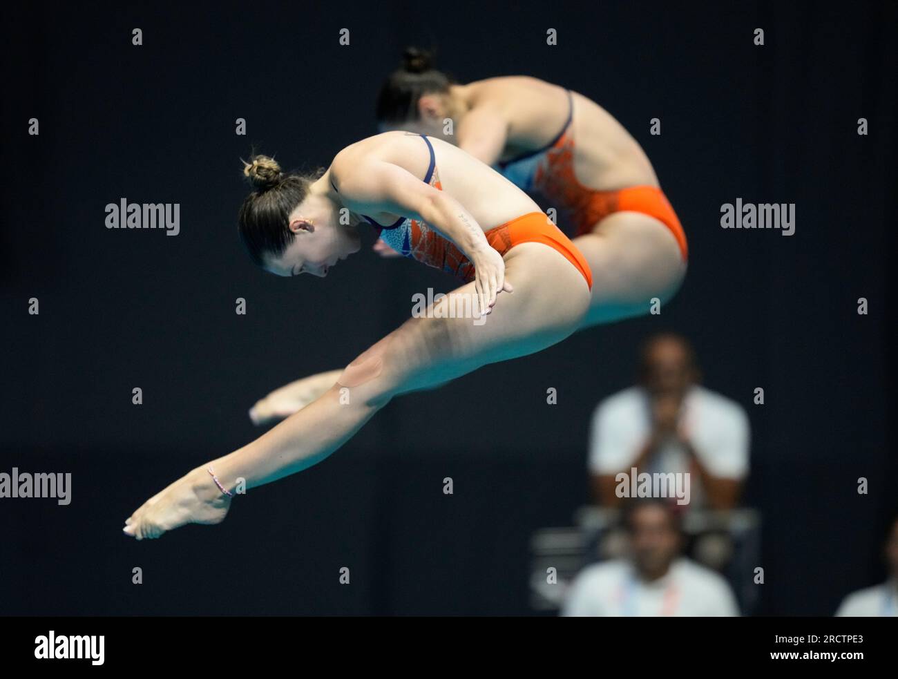 Synchronised Springboard Inge Jansen and Celine Van Duijn, of the Netherlands, compete in the ...