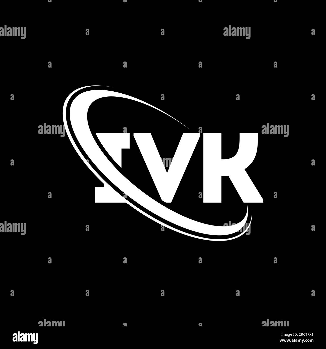 IVK logo. IVK letter. IVK letter logo design. Initials IVK logo linked with circle and uppercase monogram logo. IVK typography for technology, busines Stock Vector