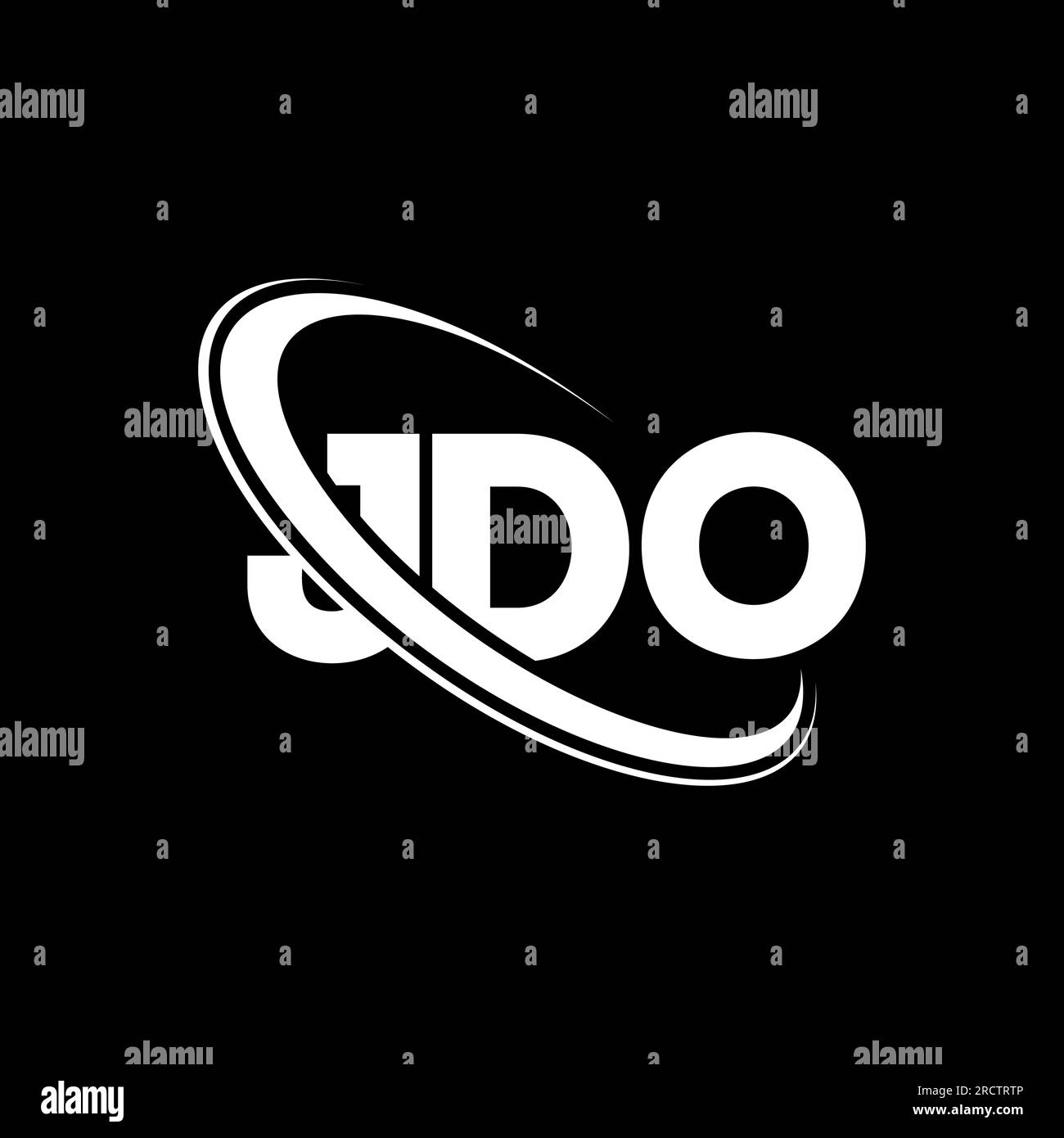 JDO logo. JDO letter. JDO letter logo design. Initials JDO logo linked with circle and uppercase monogram logo. JDO typography for technology, busines Stock Vector