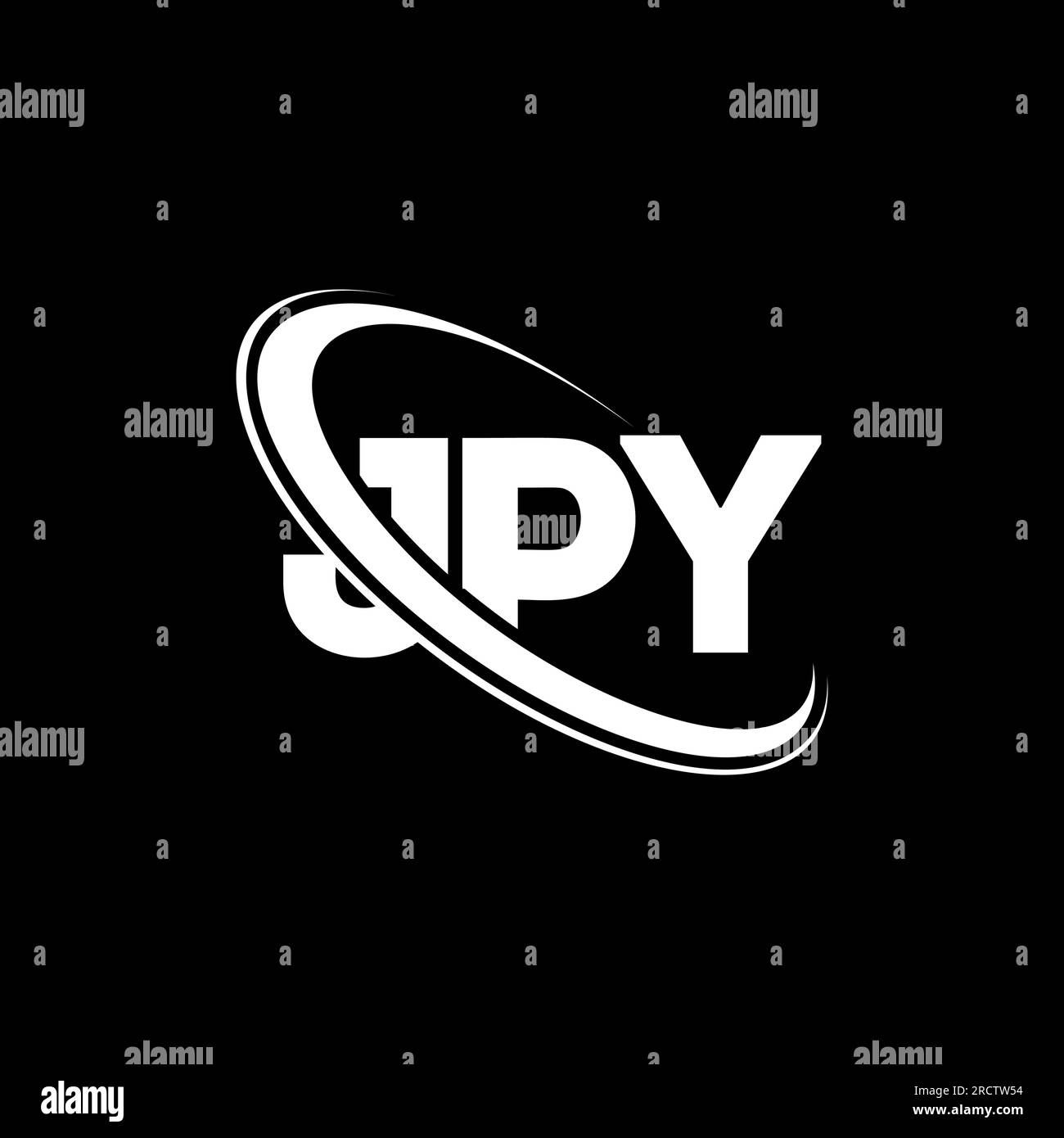 JPY logo. JPY letter. JPY letter logo design. Initials JPY logo linked with circle and uppercase monogram logo. JPY typography for technology, busines Stock Vector
