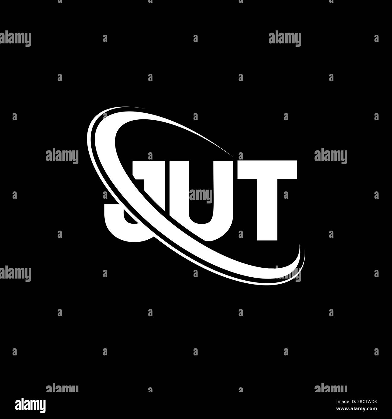 JUT logo. JUT letter. JUT letter logo design. Initials JUT logo linked ...