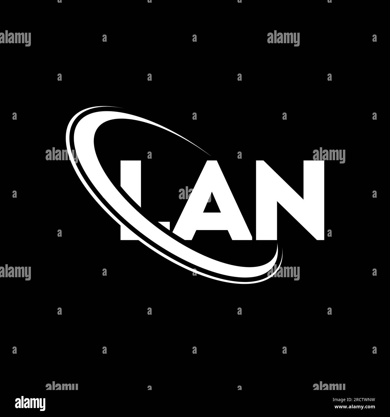 LAN logo. LAN letter. LAN letter logo design. Initials LAN logo linked with circle and uppercase monogram logo. LAN typography for technology, busines Stock Vector