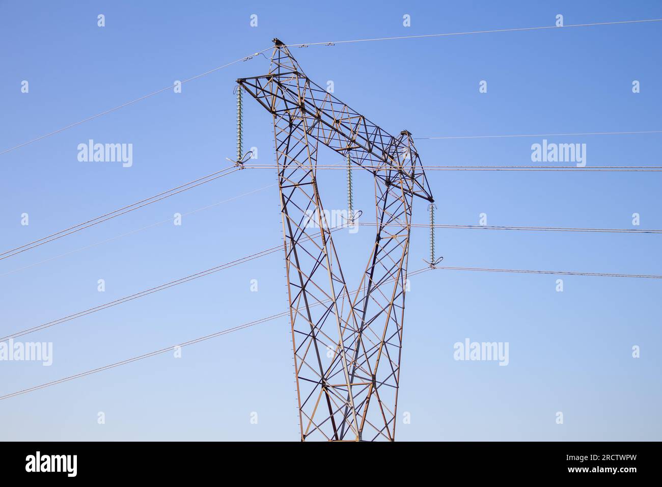 Power pole with blue sky Stock Photo - Alamy