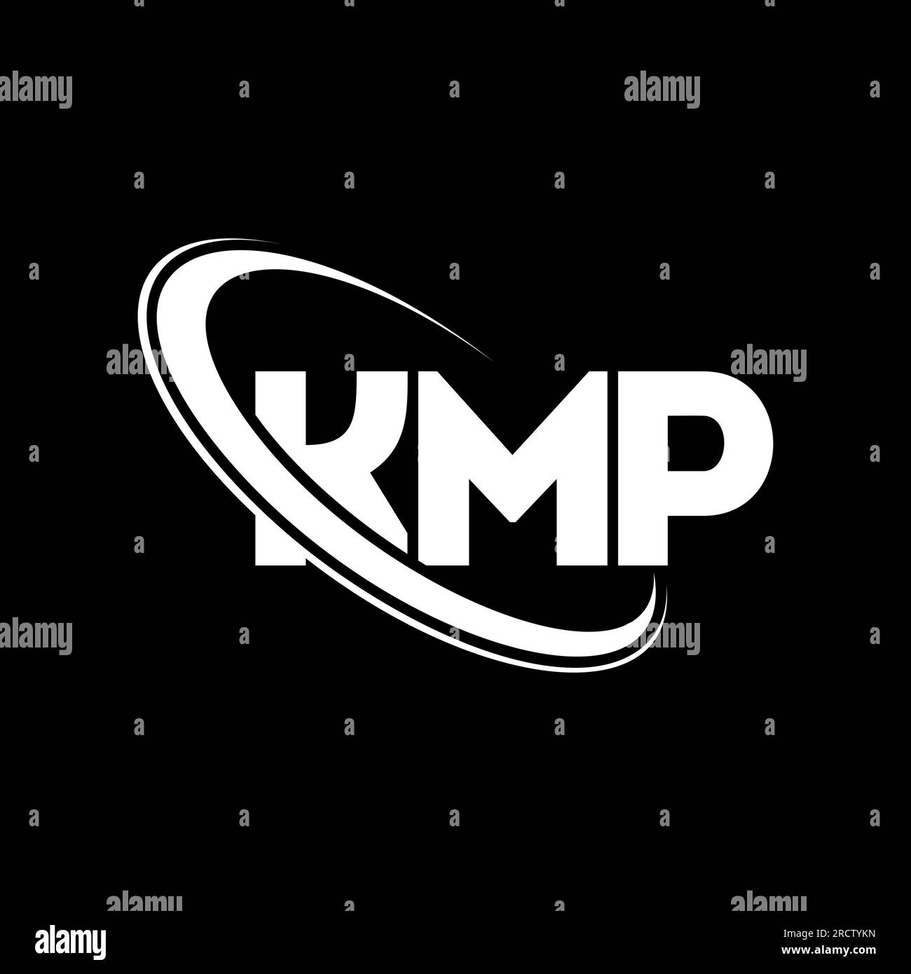 KMP logo. KMP letter. KMP letter logo design. Initials KMP logo linked with circle and uppercase monogram logo. KMP typography for technology, busines Stock Vector