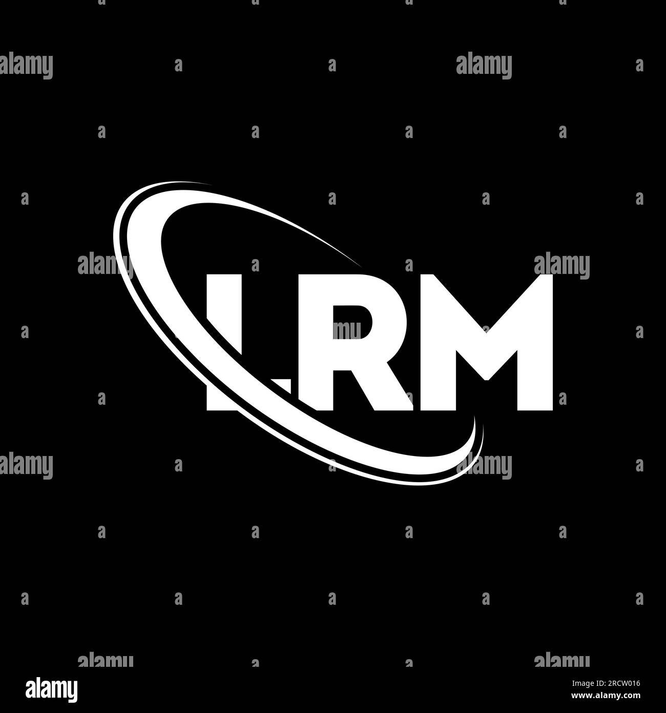 LRM logo. LRM letter. LRM letter logo design. Initials LRM logo linked with circle and uppercase monogram logo. LRM typography for technology, busines Stock Vector