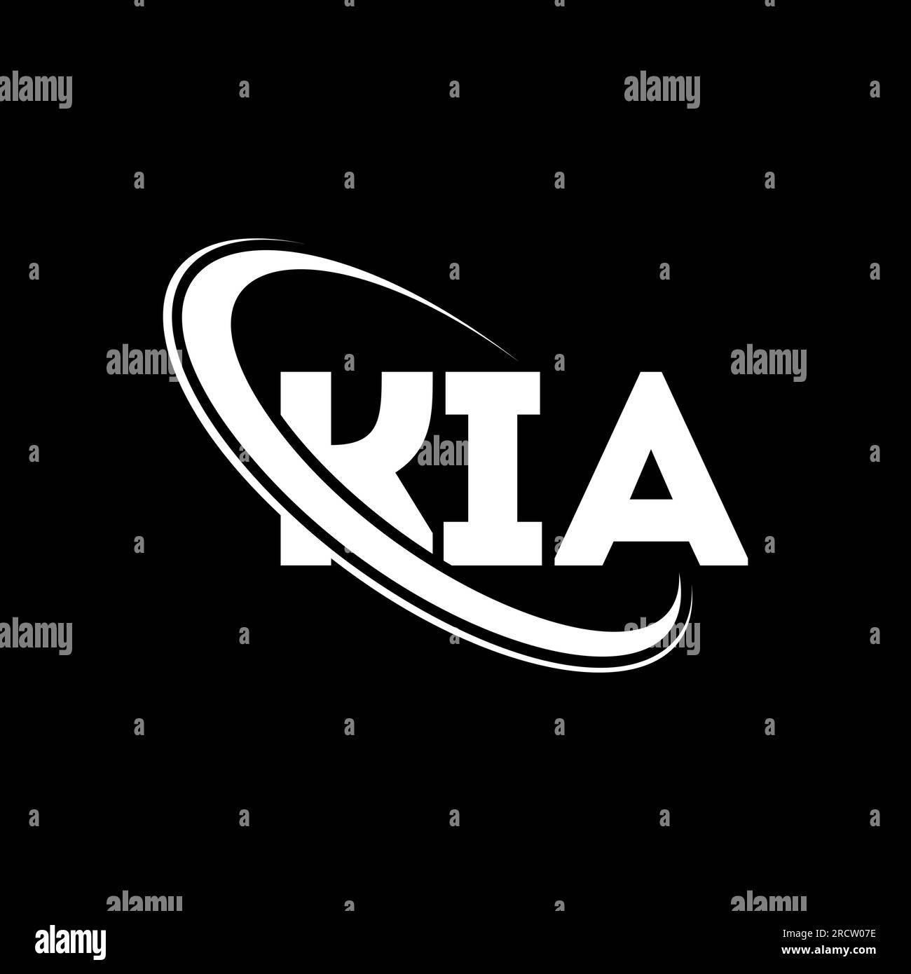 KIA logo. KIA letter. KIA letter logo design. Initials KIA logo linked with circle and uppercase monogram logo. KIA typography for technology, busines Stock Vector