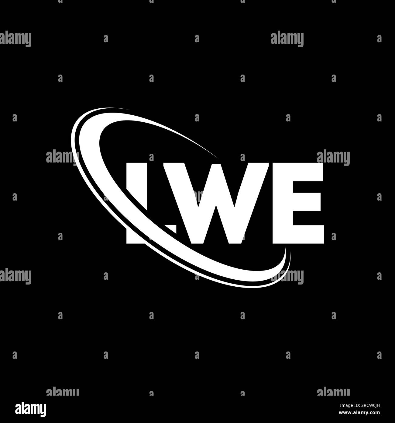 LWE logo. LWE letter. LWE letter logo design. Initials LWE logo linked with circle and uppercase monogram logo. LWE typography for technology, busines Stock Vector