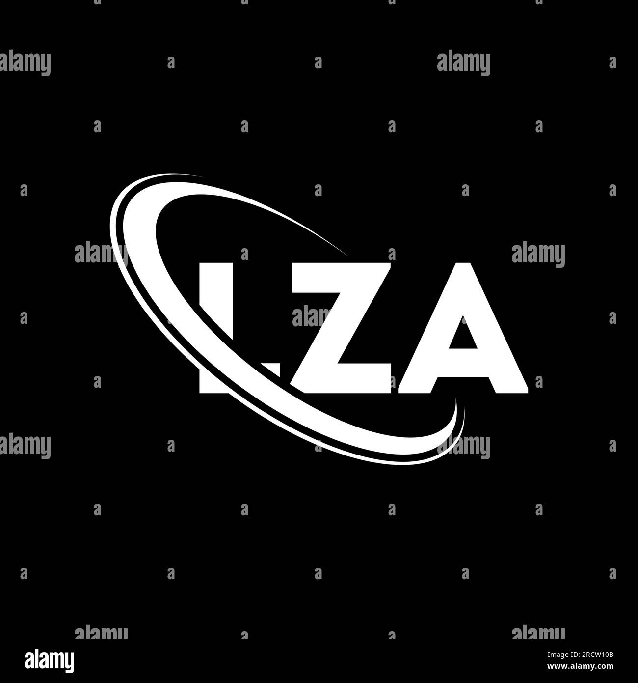 LZA logo. LZA letter. LZA letter logo design. Initials LZA logo linked with circle and uppercase monogram logo. LZA typography for technology, busines Stock Vector