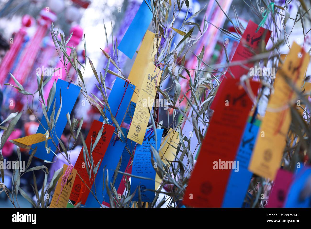 Sao Paulo, Brazil. 16th July, 2023. 44th Tanabata Matsuri (Festival of the Stars), held by Associação Cultural e Assistencial da Liberdade (ACAL), is the largest Japanese street festival in the world and received thousands of people this Sunday, the 16th, in Bairro da Liberdade, in the central region of the city from Sao Paulo Credit: Brazil Photo Press/Alamy Live News Stock Photo