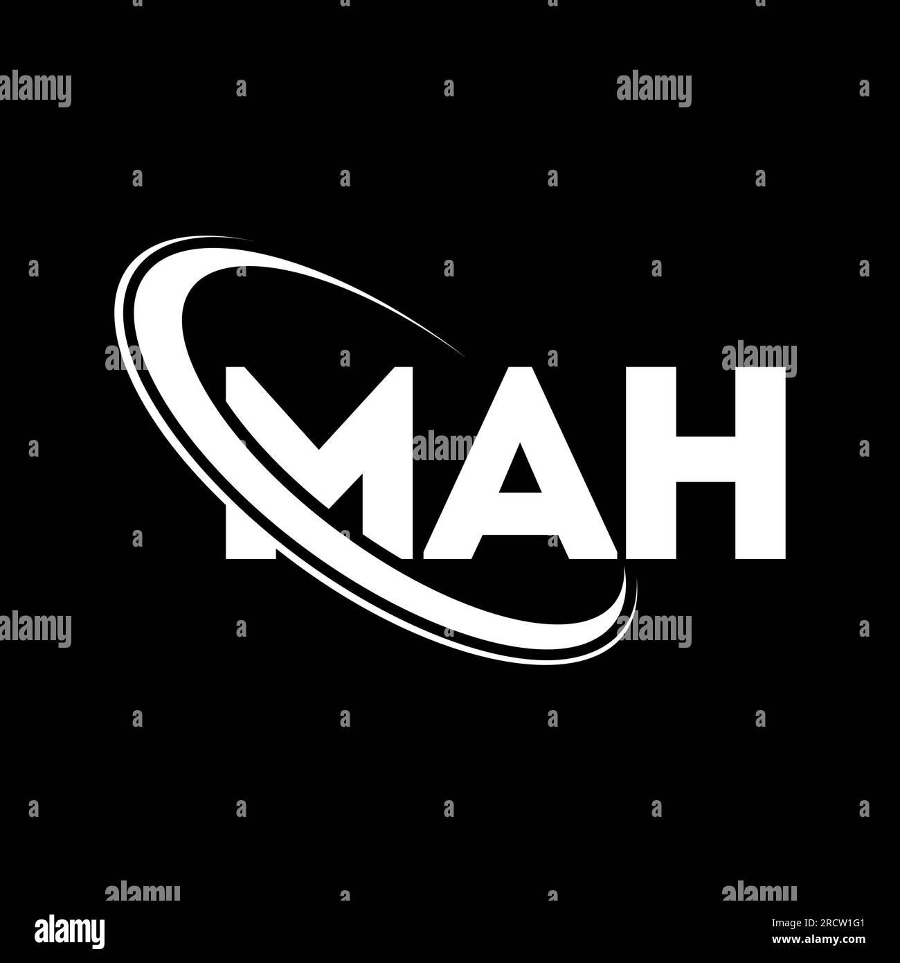 MAH logo. MAH letter. MAH letter logo design. Initials MAH logo linked with circle and uppercase monogram logo. MAH typography for technology, busines Stock Vector