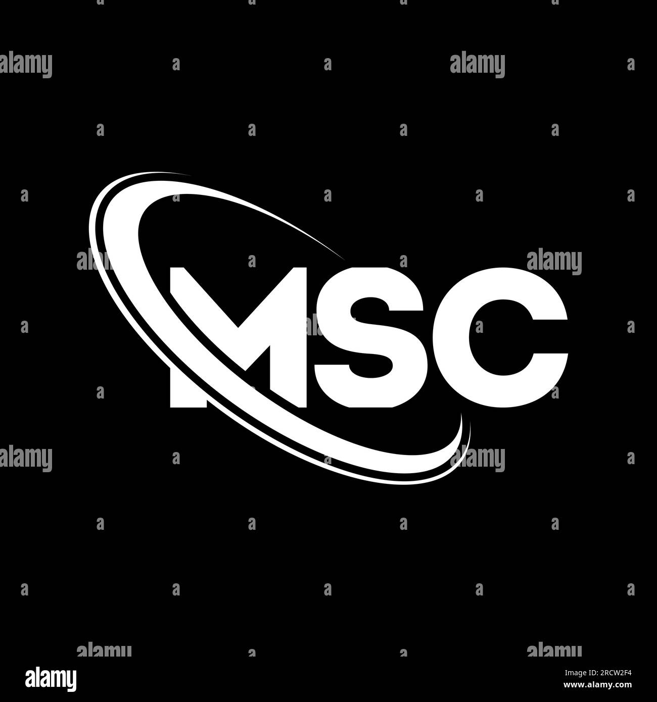 MSC logo. MSC letter. MSC letter logo design. Initials MSC logo linked with circle and uppercase monogram logo. MSC typography for technology, busines Stock Vector