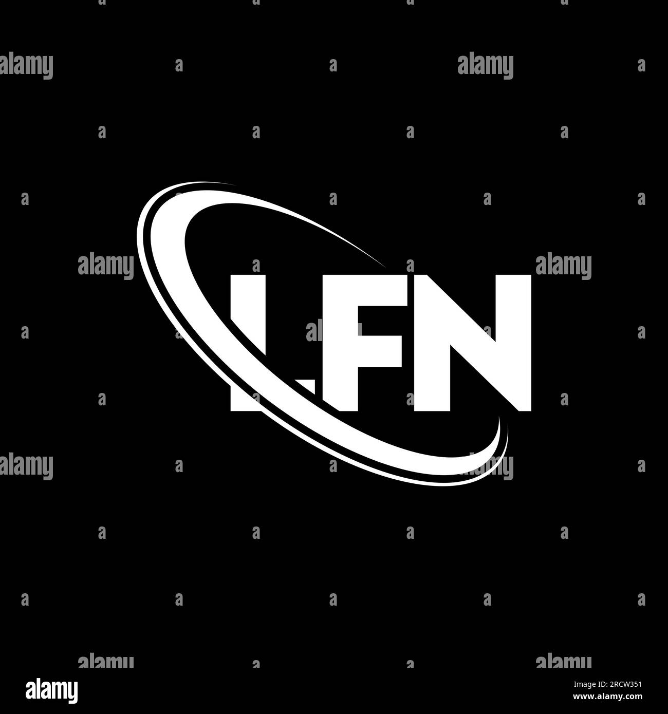 LFN logo. LFN letter. LFN letter logo design. Initials LFN logo linked with circle and uppercase monogram logo. LFN typography for technology, busines Stock Vector