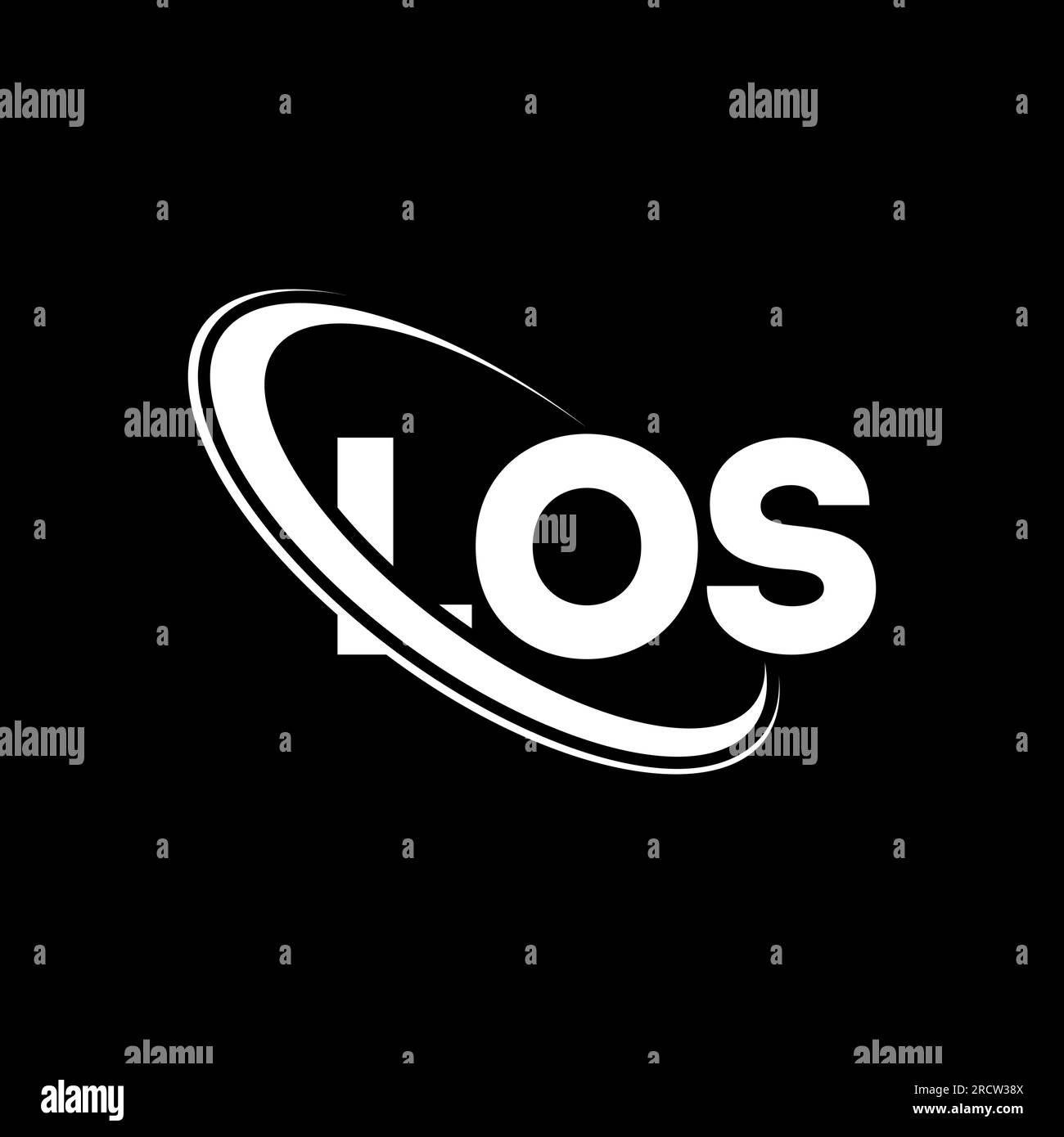 LOS logo. LOS letter. LOS letter logo design. Initials LOS logo linked with circle and uppercase monogram logo. LOS typography for technology, busines Stock Vector