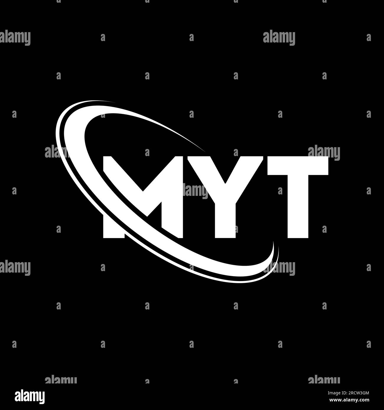 MYT logo. MYT letter. MYT letter logo design. Initials MYT logo linked with circle and uppercase monogram logo. MYT typography for technology, busines Stock Vector