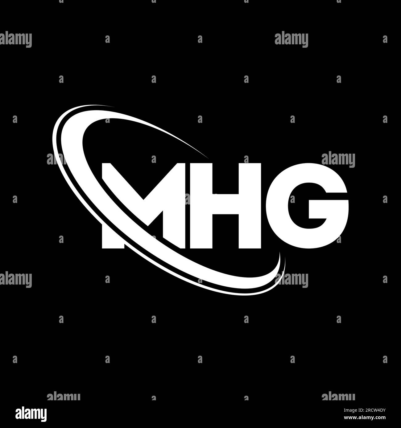 MHG logo. MHG letter. MHG letter logo design. Initials MHG logo linked with circle and uppercase monogram logo. MHG typography for technology, busines Stock Vector