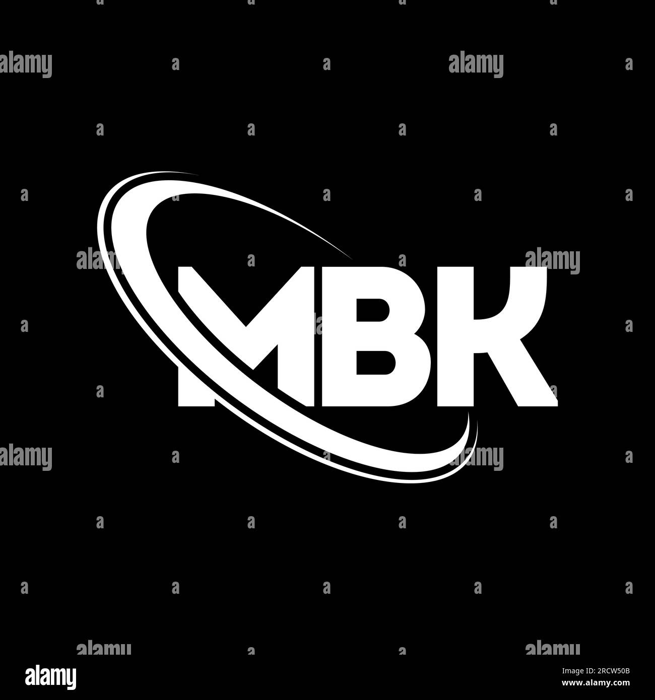 MBK logo. MBK letter. MBK letter logo design. Initials MBK logo linked with circle and uppercase monogram logo. MBK typography for technology, busines Stock Vector