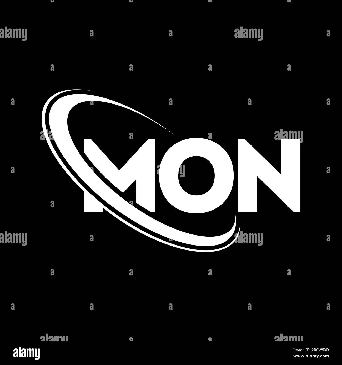 MON logo. MON letter. MON letter logo design. Initials MON logo linked with circle and uppercase monogram logo. MON typography for technology, busines Stock Vector