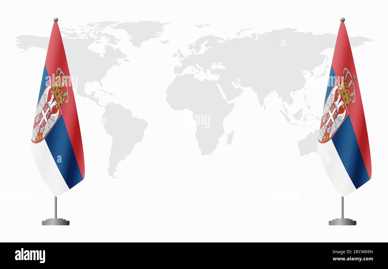 Serbia and Serbia flags for official meeting against background of ...