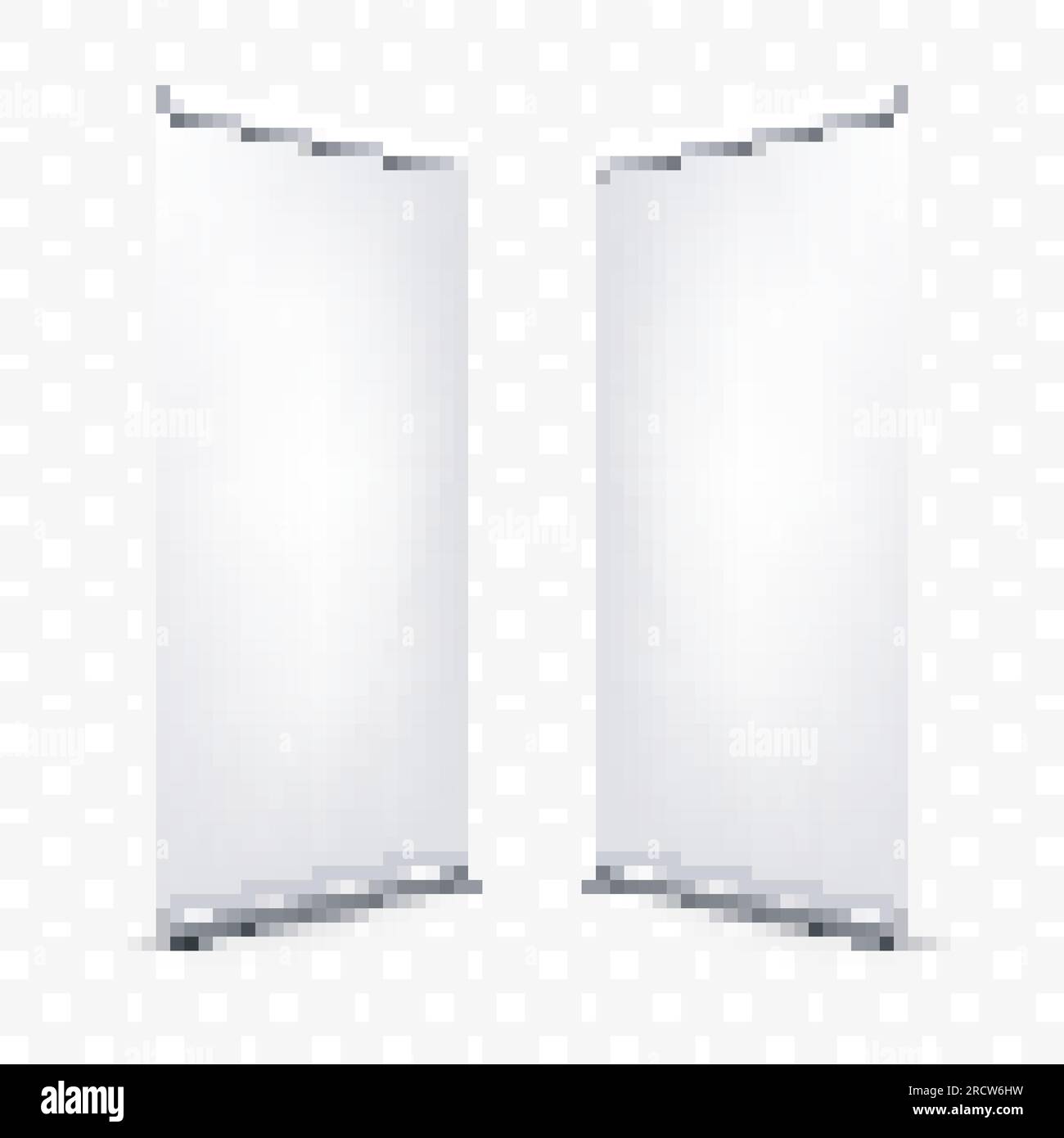 Roll up or X banner vector white pop up model mockup for advertising or ...