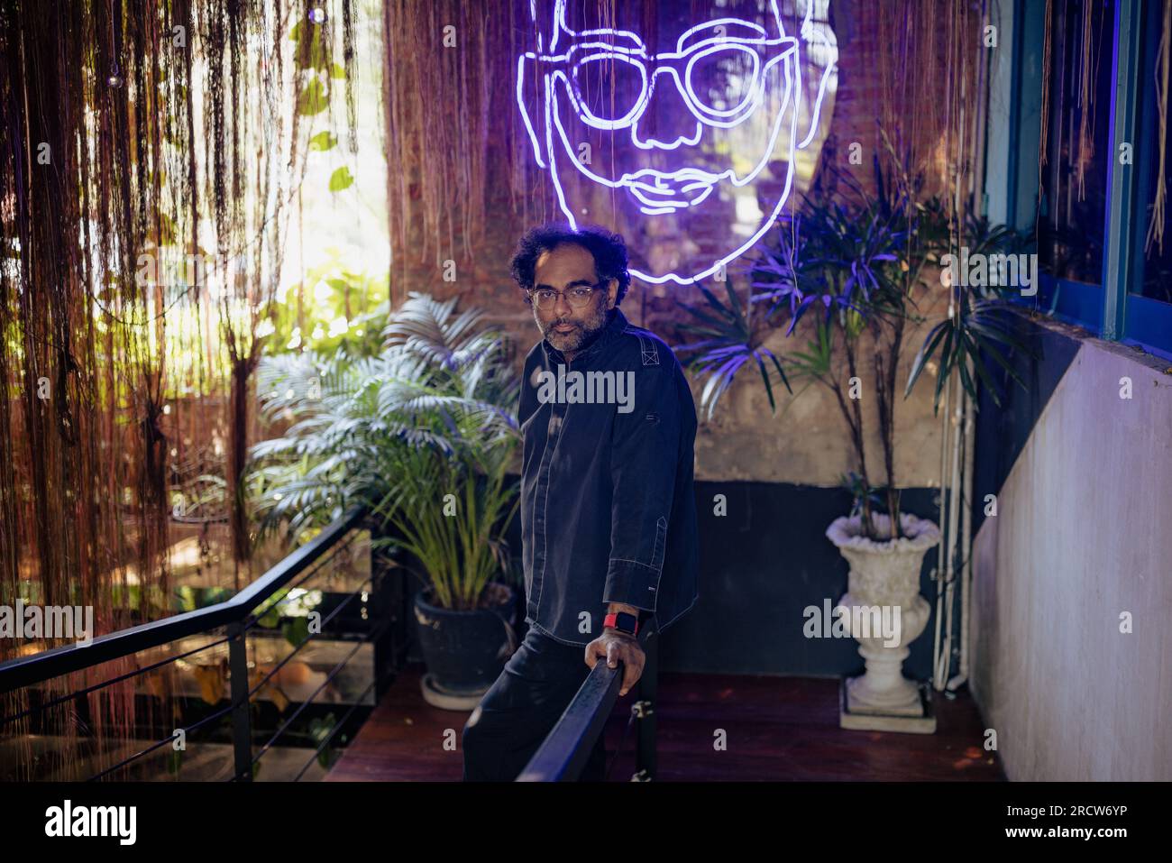 Gaggan Anand poses for a photo at his eponymous restaurant, February 2023, Bangkok, Thailand