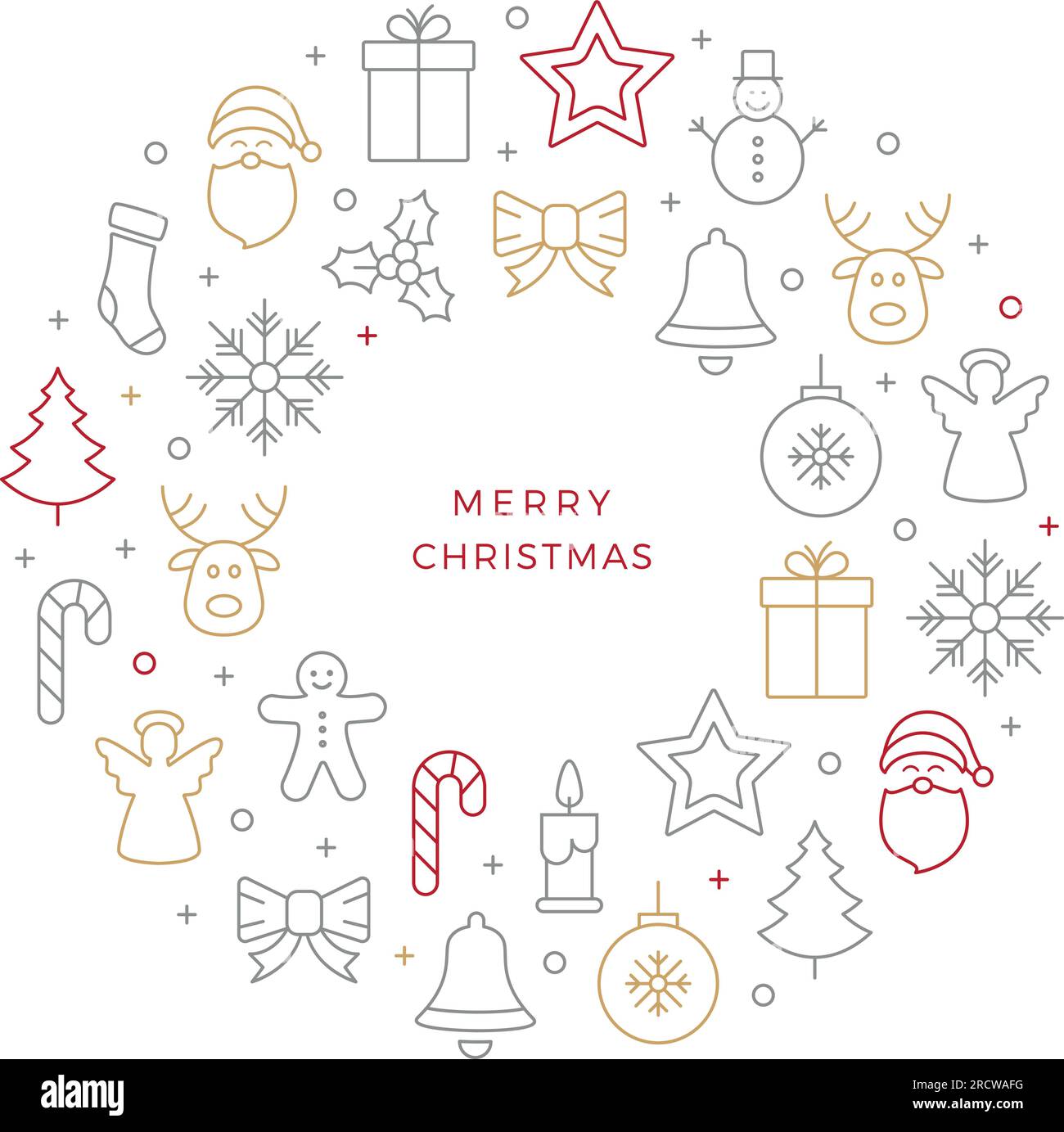 christmas ball line icons white background Stock Vector Image & Art - Alamy