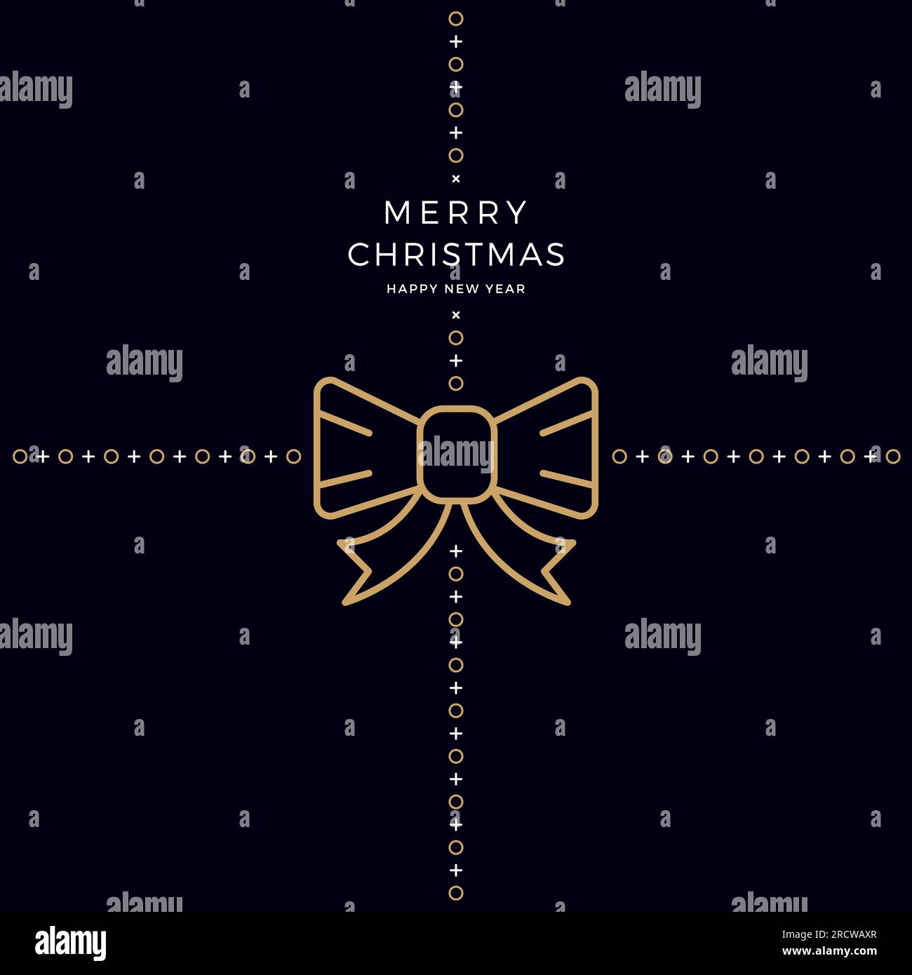 merry christmas golden ribbon bow black background Stock Vector Image ...
