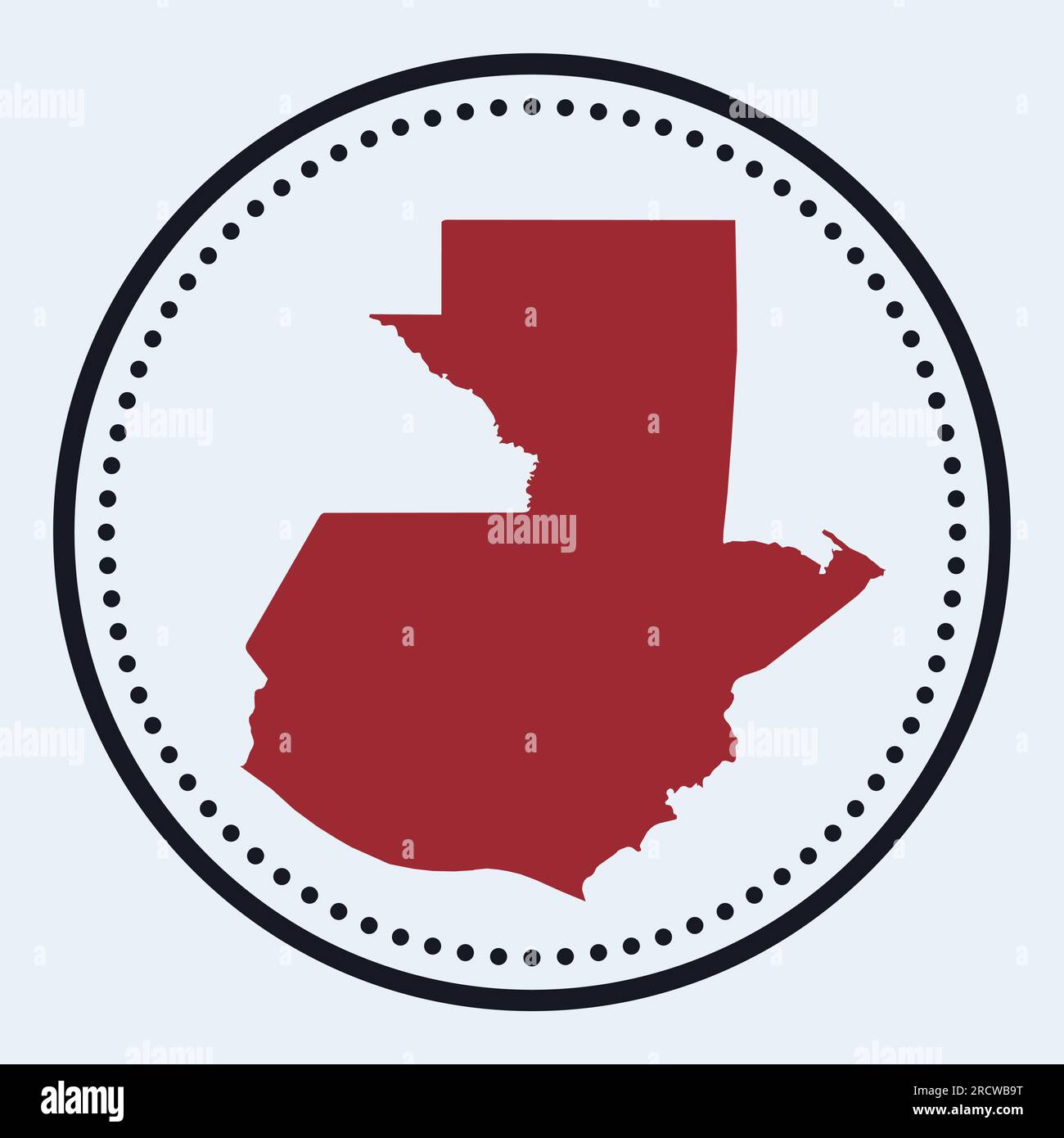Guatemala round stamp. Round logo with country map and title. Stylish minimal Guatemala badge