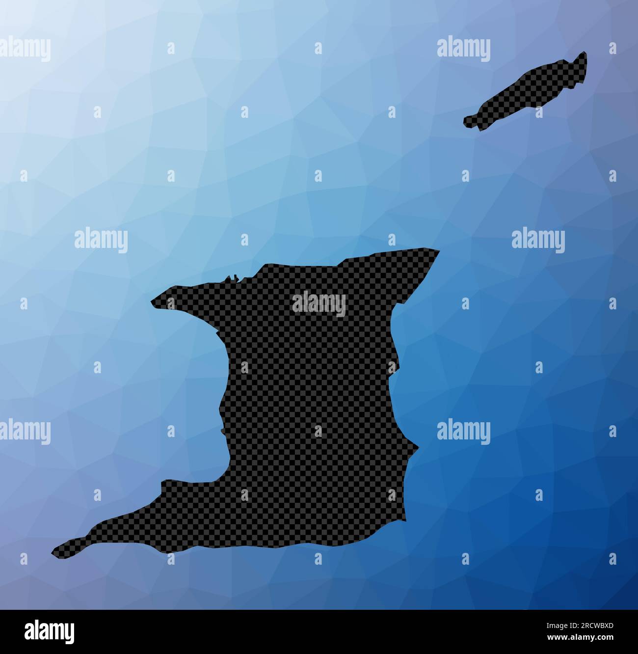 Trinidad and Tobago geometric map. Stencil shape of Trinidad and Tobago