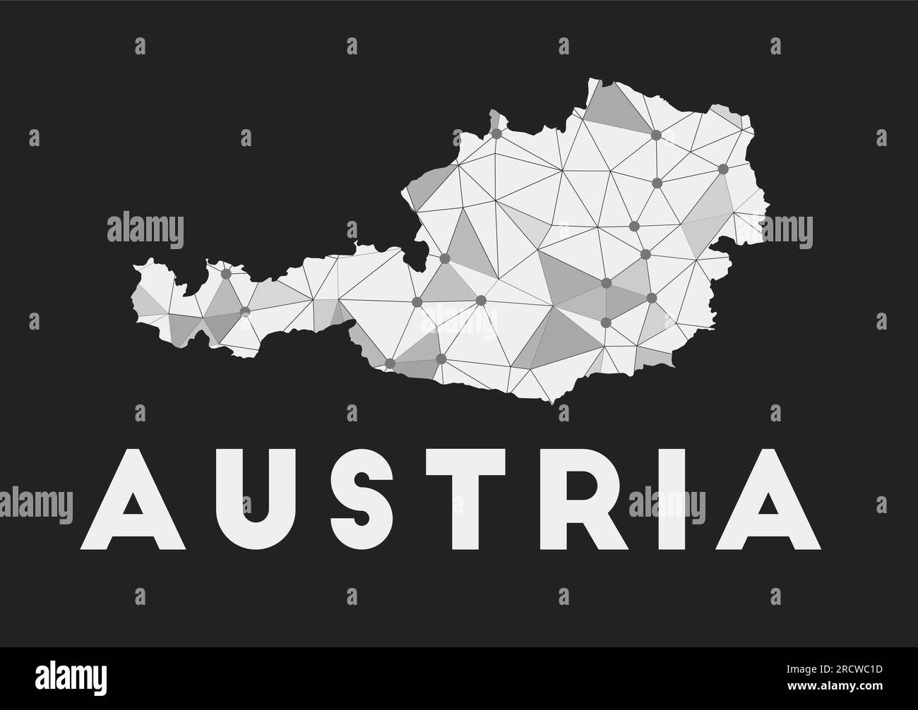 Austria - communication network map of country. Austria trendy ...