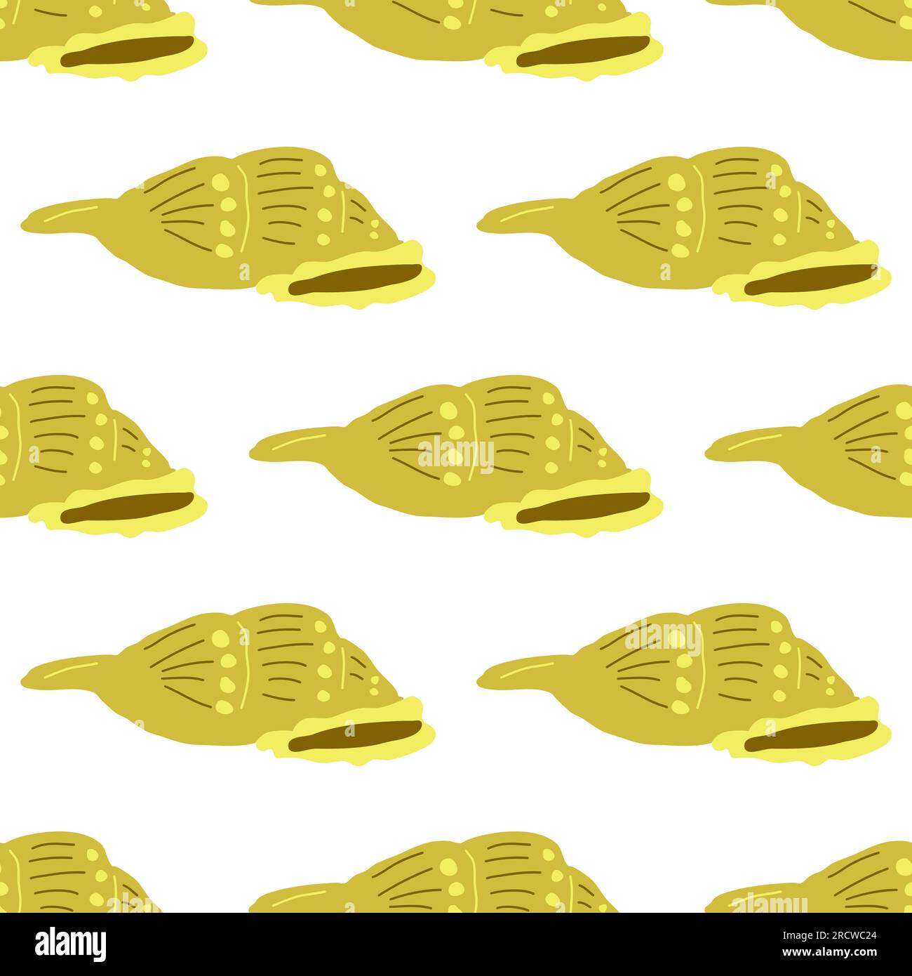 Summer abstract seamless pattern of marine plants. Shell. Marine theme ...