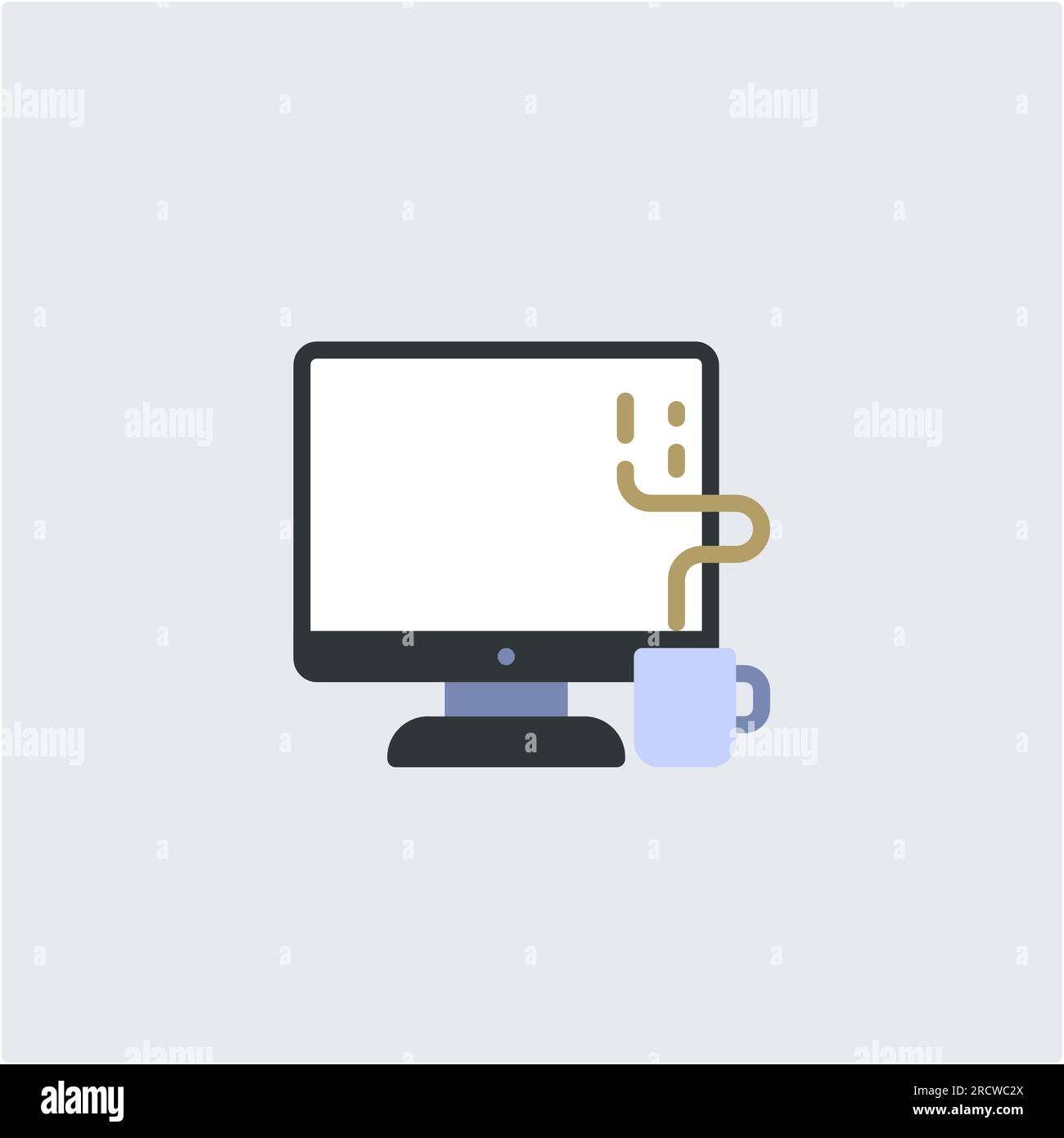 Finding the Perfect Balance Coffee, Computer, Work Stock Vector Image