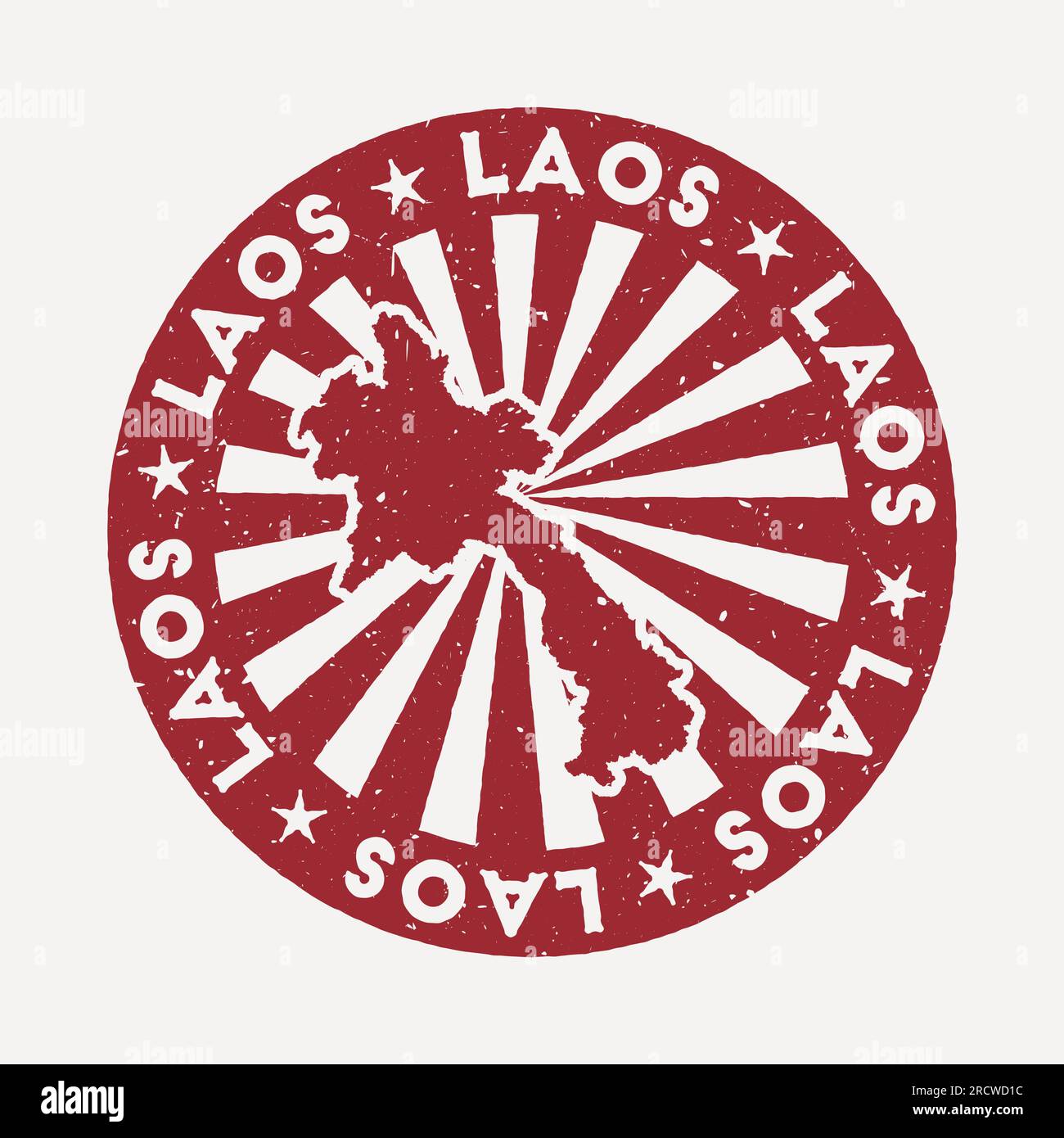 Laos stamp. Travel red rubber stamp with the map of the country, vector ...