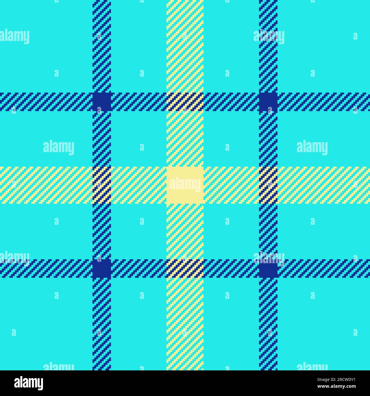 Vector textile seamless of plaid pattern background with a texture fabric check tartan in teal and blue colors. Stock Vector
