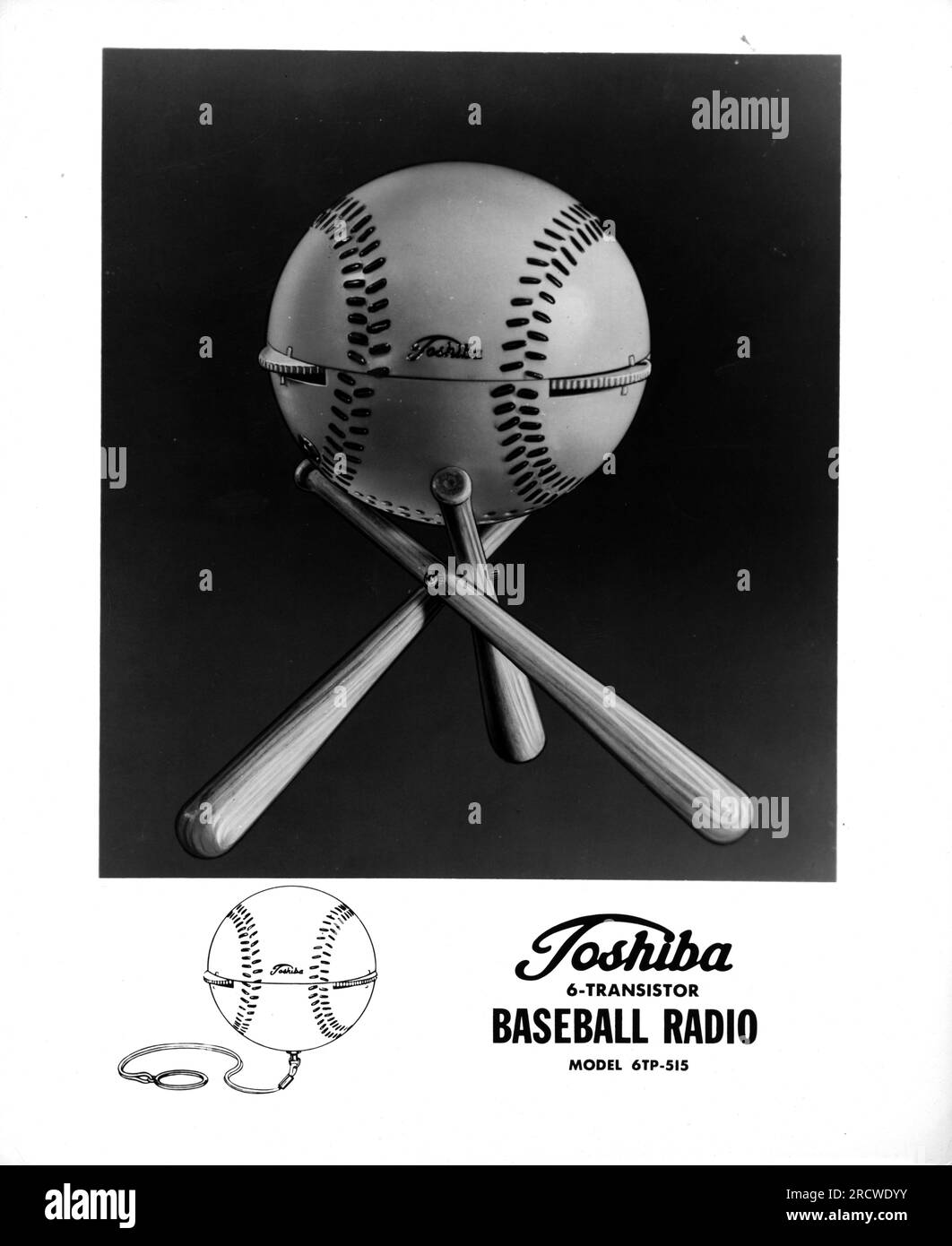 technics, consumer electronics, Toshiba 6 transistor baseball radio 6TP-515, Tokyo, circa 1961, ADDITIONAL-RIGHTS-CLEARANCE-INFO-NOT-AVAILABLE Stock Photo