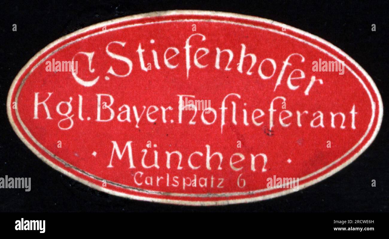 advertising, tool, C. Stiefenhofer, factories for surgery instruments, Munich, poster stamp, ADDITIONAL-RIGHTS-CLEARANCE-INFO-NOT-AVAILABLE Stock Photo