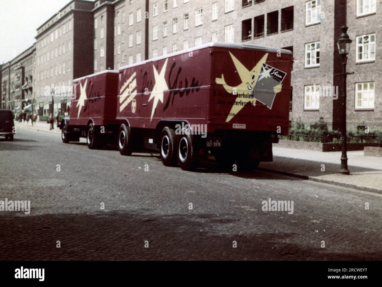 transport / transportation, cars, lorries, Buessing 8000, with trailer, car dealer Otto Ohl, Itzehoe, ADDITIONAL-RIGHTS-CLEARANCE-INFO-NOT-AVAILABLE Stock Photo