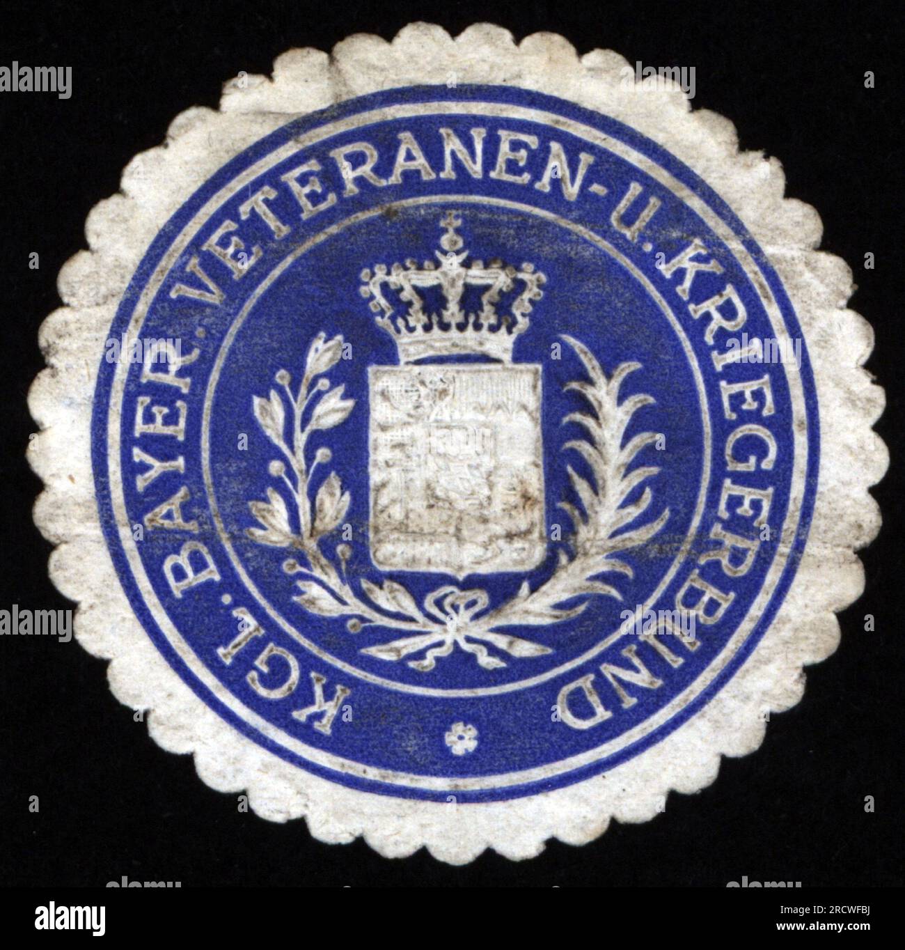 advertising, associations, Royal Bavarian Veteran's and Warrior's Union, security seal, circa 1910, ADDITIONAL-RIGHTS-CLEARANCE-INFO-NOT-AVAILABLE Stock Photo